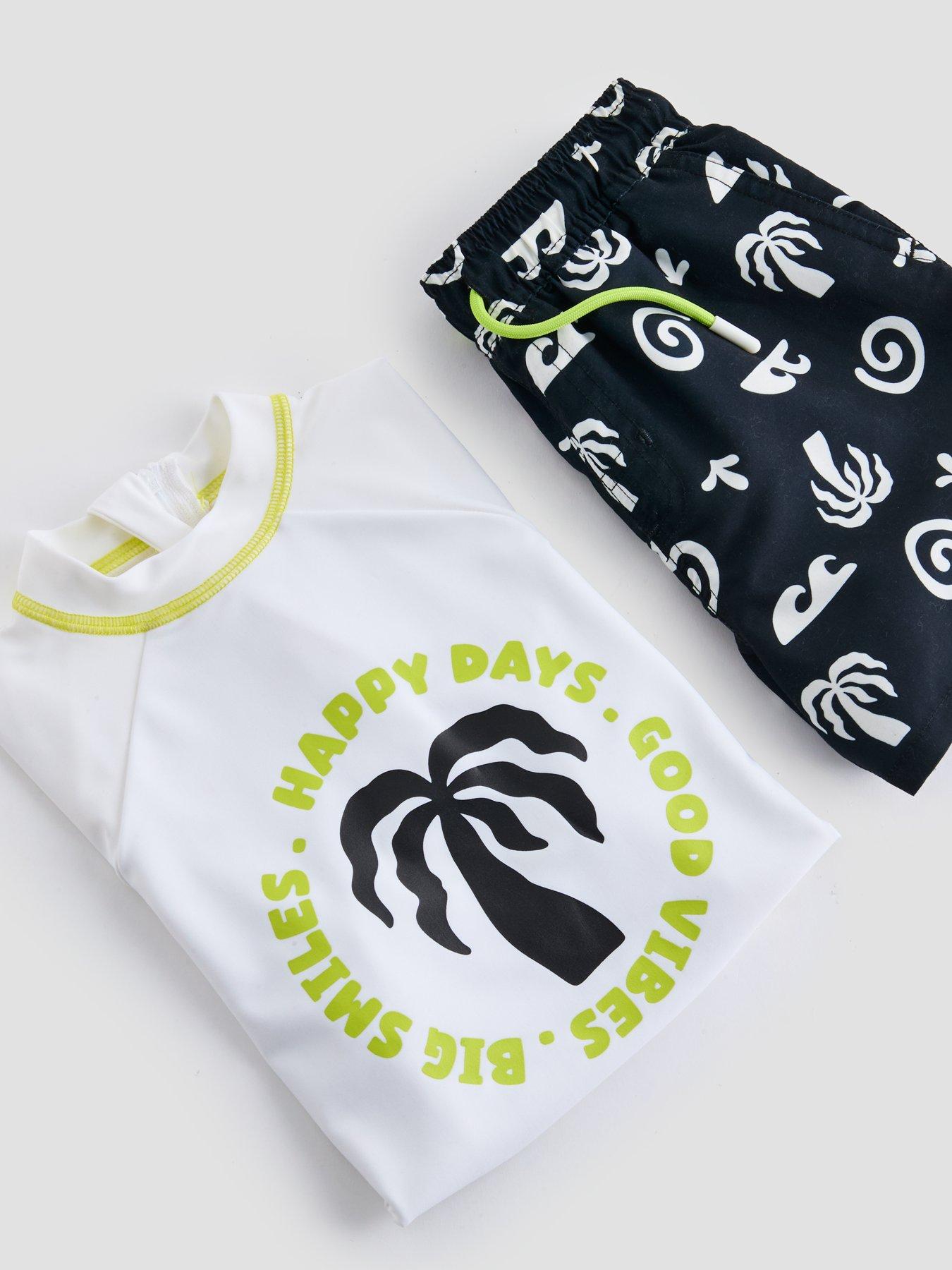Image 3 of 4 of The Very Collection Boys Rash Vest And Swim Short Set - Multi