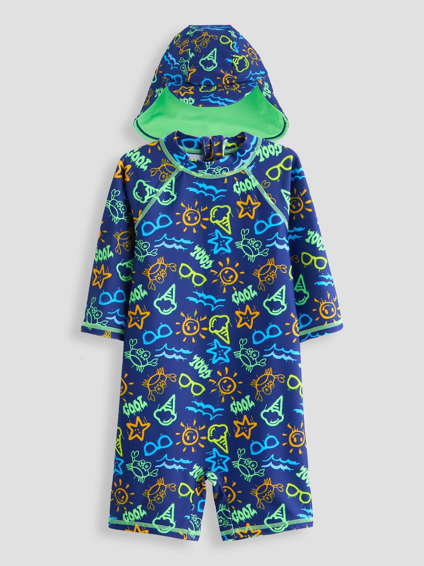 Image 1 of 5 of The Very Collection Boys Printed Surfsuit And Hat - Multi