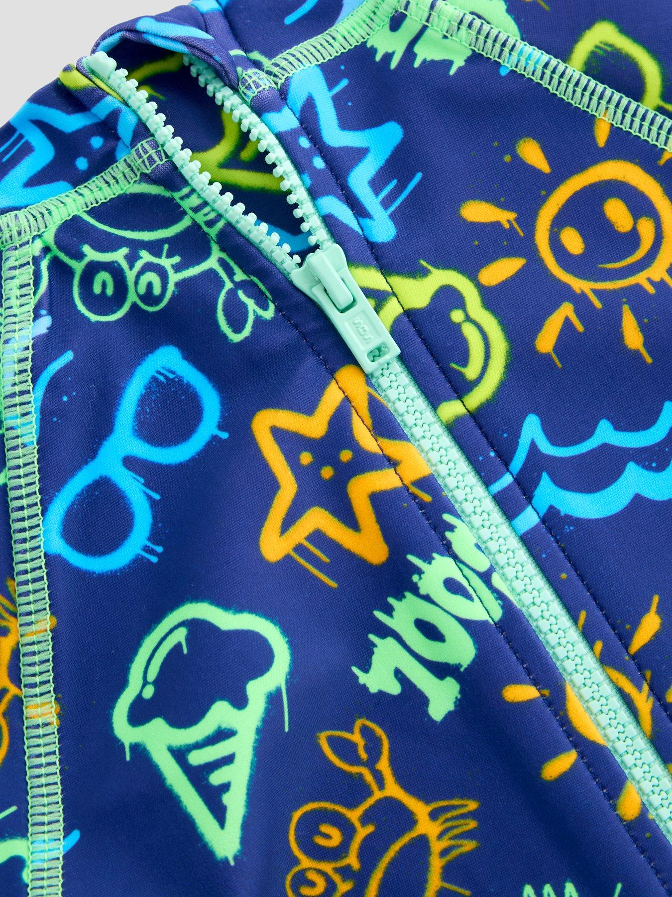 Image 4 of 5 of The Very Collection Boys Printed Surfsuit And Hat - Multi