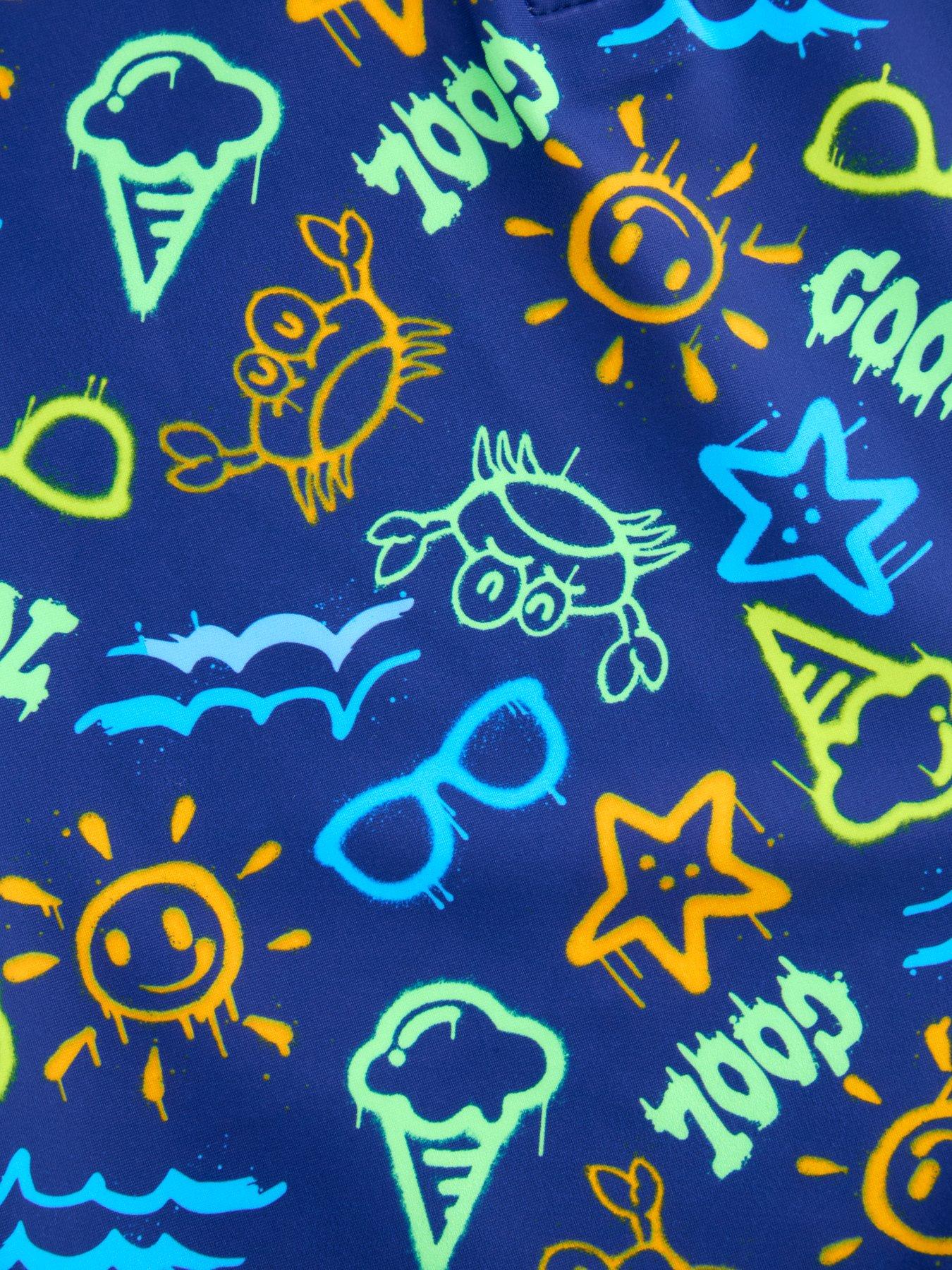 Image 5 of 5 of The Very Collection Boys Printed Surfsuit And Hat - Multi