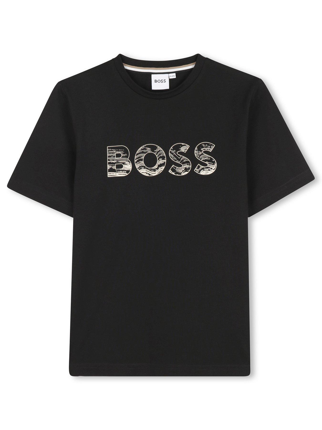 BOSS: Boys Short Sleeve Logo T-Shirt - Black