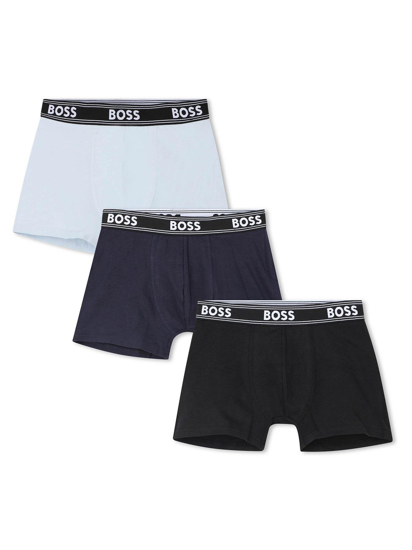 BOSS Boys 3 Pack Boxer Shorts - Black