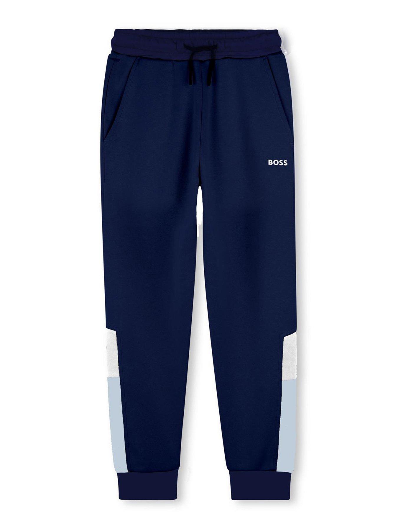 BOSS Boys Colour Block Jog Pants, Navy, Size 5 Years