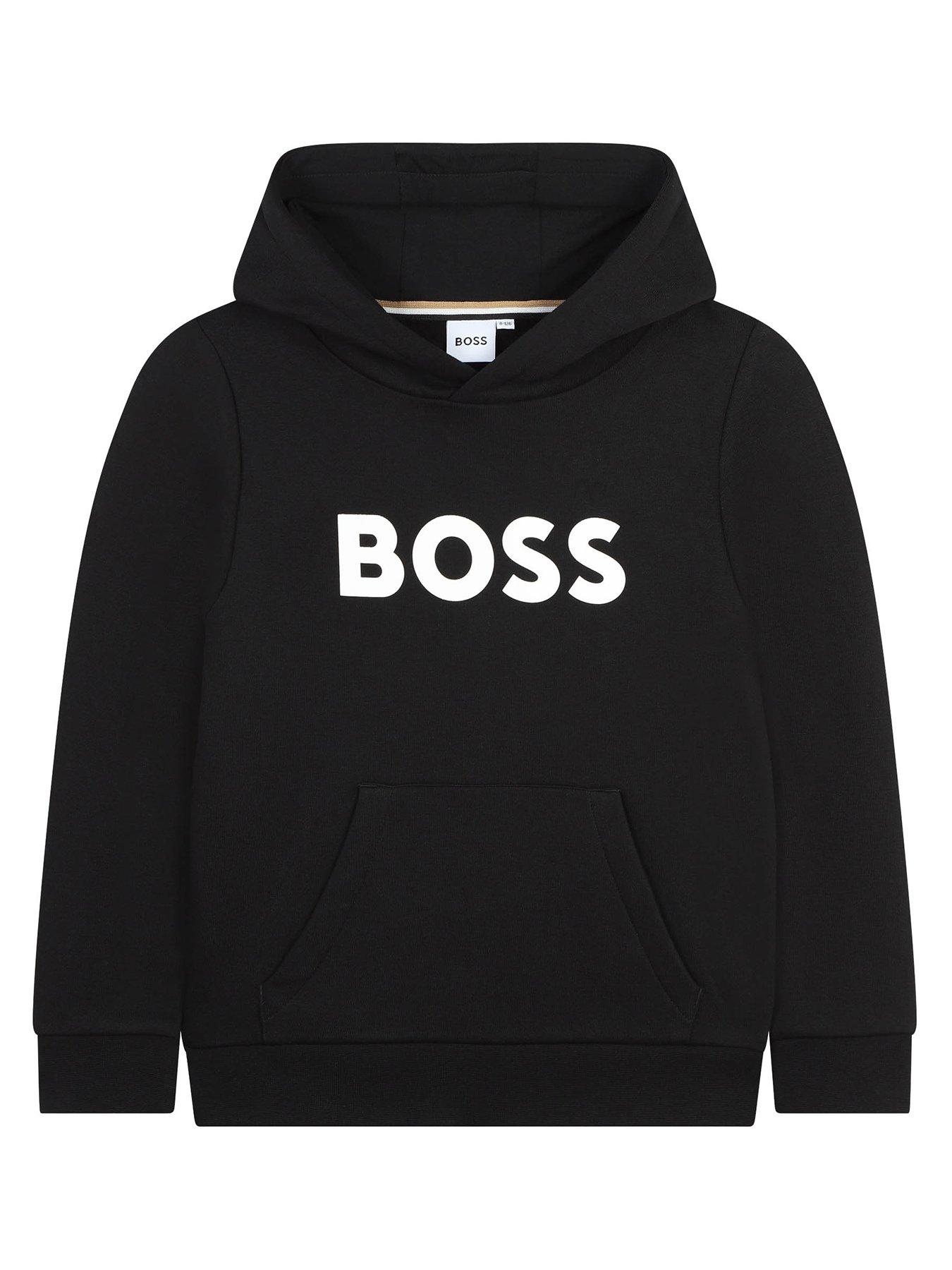 Boss Boys Logo Hoodie - Black
