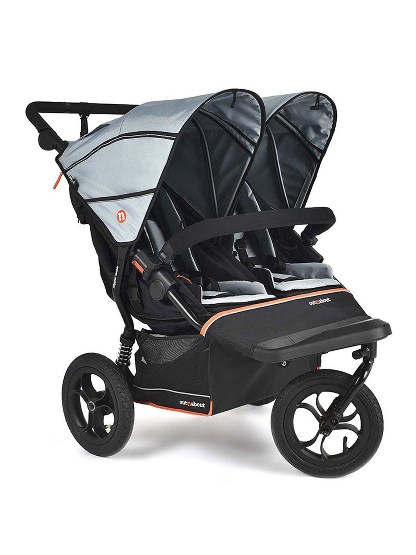 Out n About Nipper Double V6 Pushchair - Rocksalt Grey