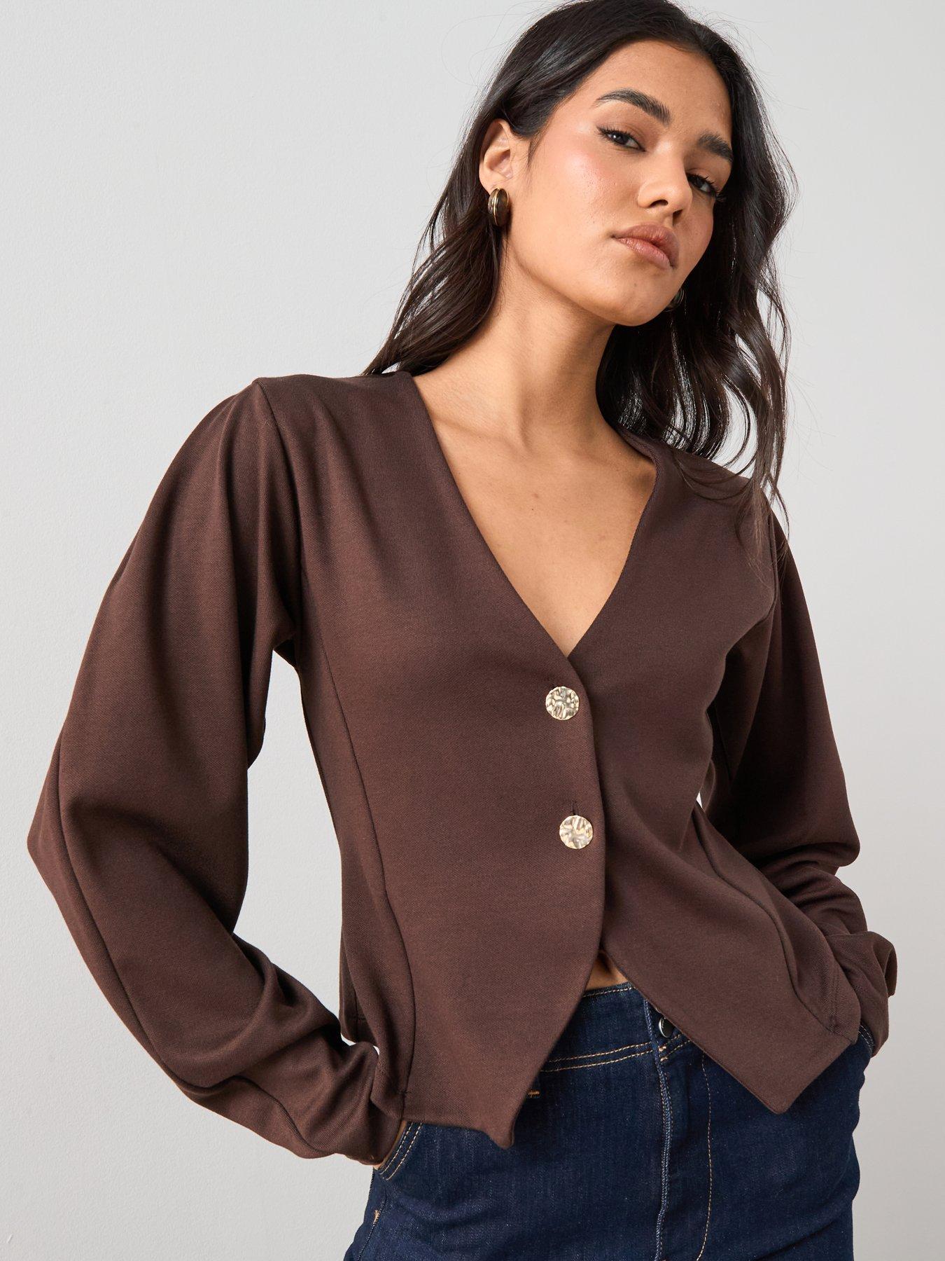 Crêpe Blouse in Light Brown - in the ! Online Shop