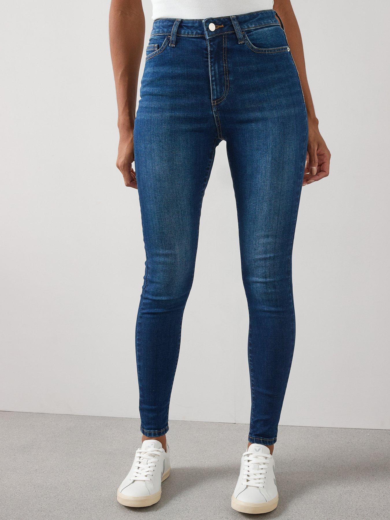 The Very Collection Short Florence High Rise Skinny Jeans - Dark Wash