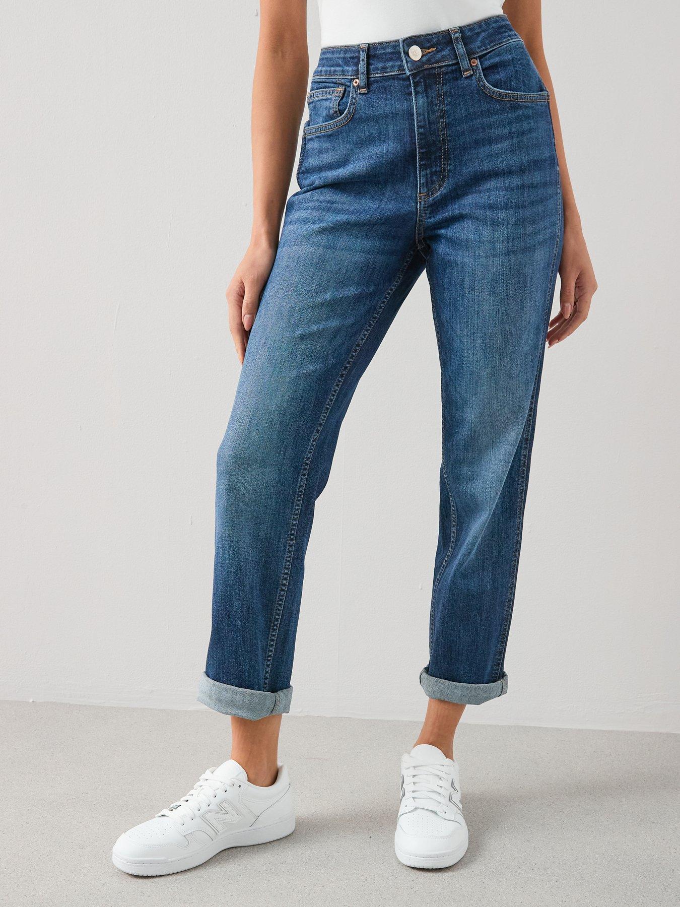 Image 1 of 6 of The Very Collection Boyfriend Jeans With Stretch - Dark Wash