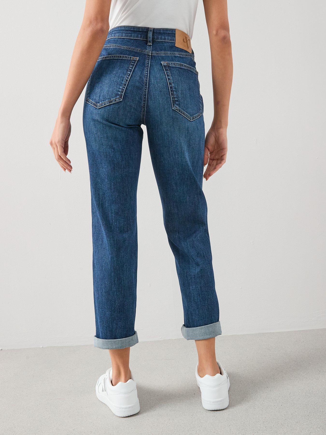 Image 2 of 6 of The Very Collection Boyfriend Jeans With Stretch - Dark Wash