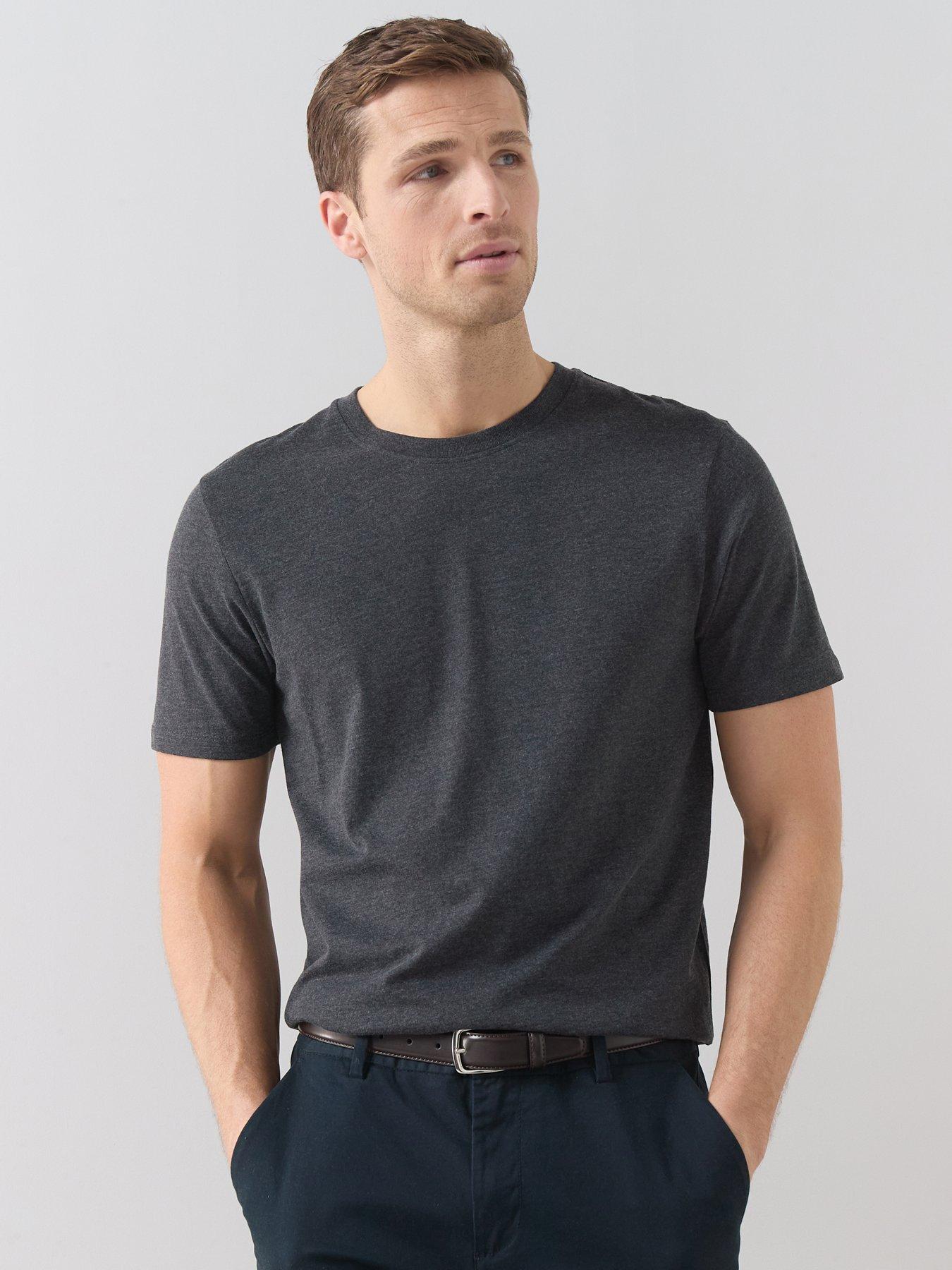 The Very Collection Pure Cotton Essentials Crew Neck T-Shirt - Charcoal