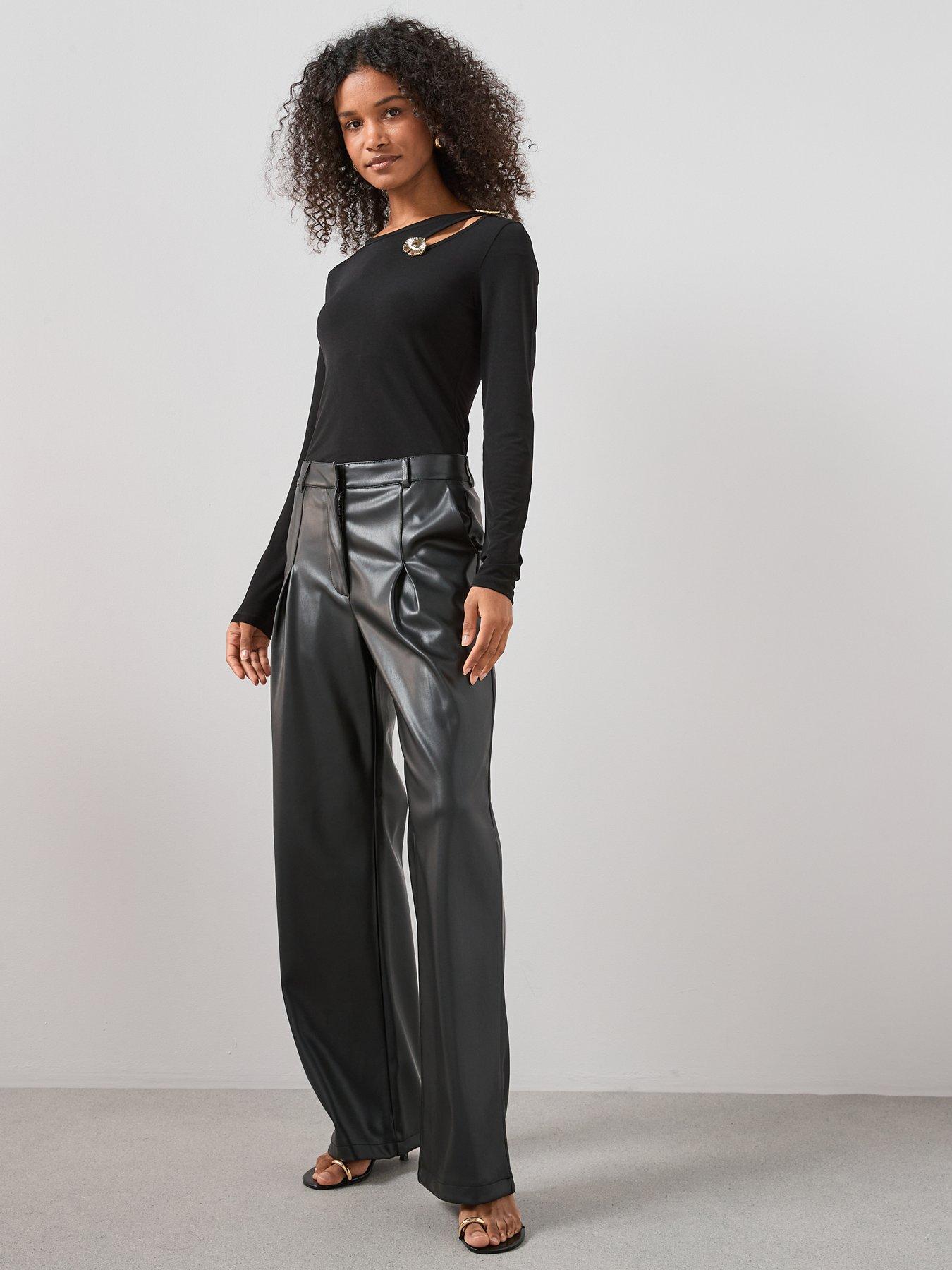 The Very Collection Trim Detail Cut Out Long Sleeve Top - Black | Very