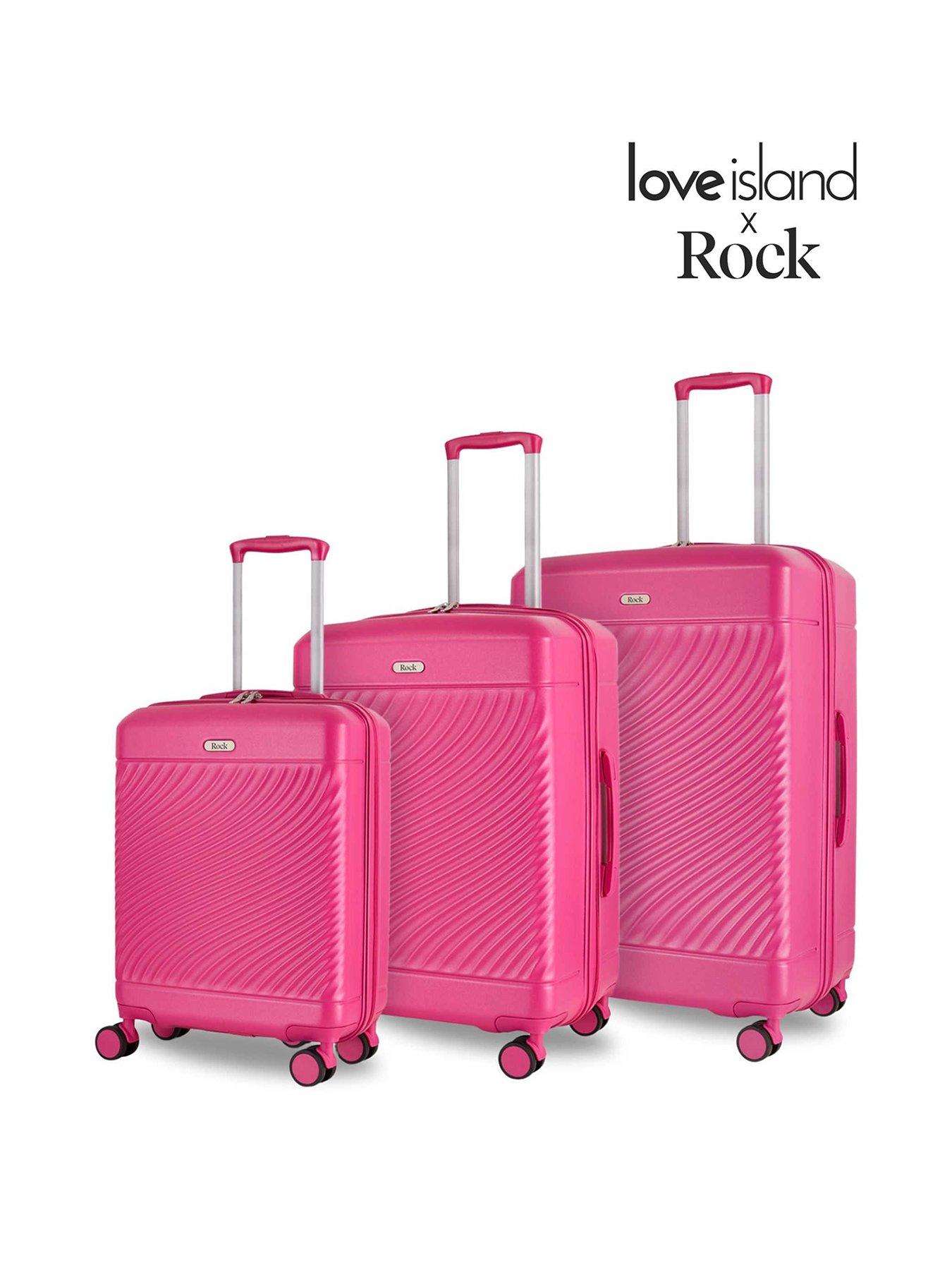 Rock Luggage Love Island Pink 3pc Set Suitcase