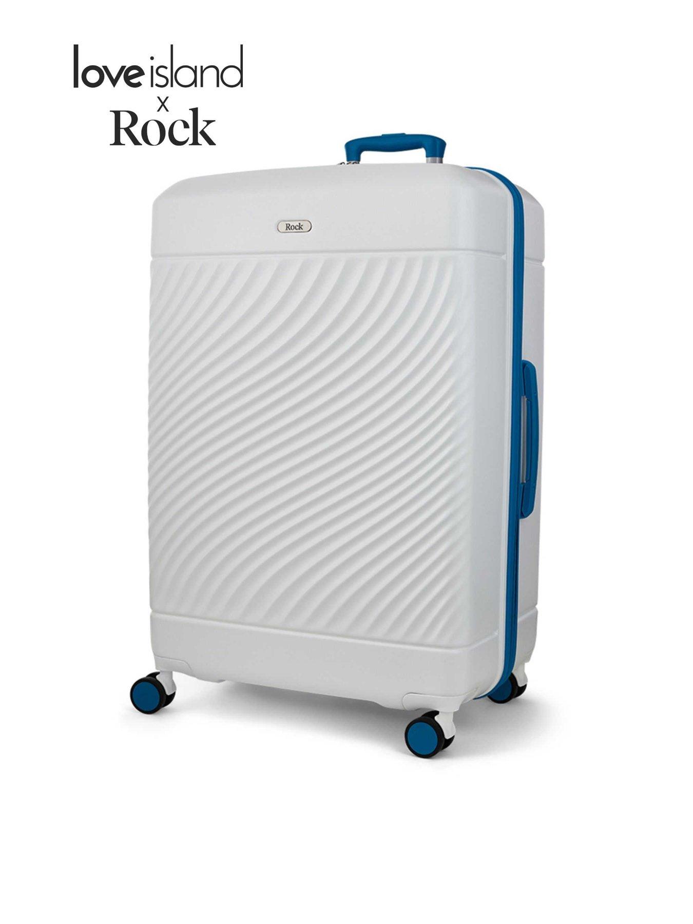 Rock Luggage Love Island White/Blue Large Suitcase
