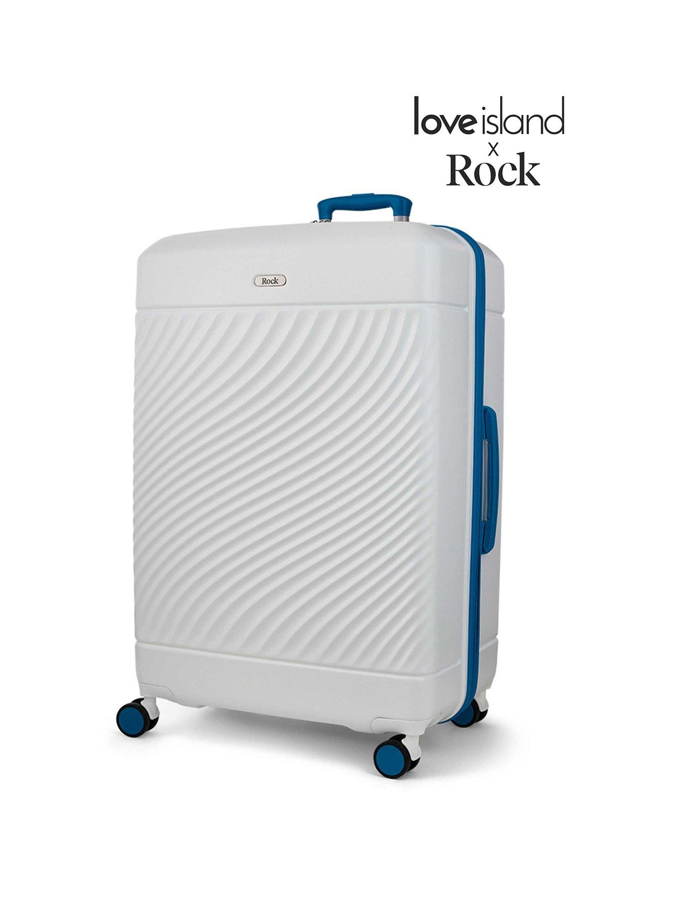 Rock Luggage Love Island White/Blue Large Suitcase