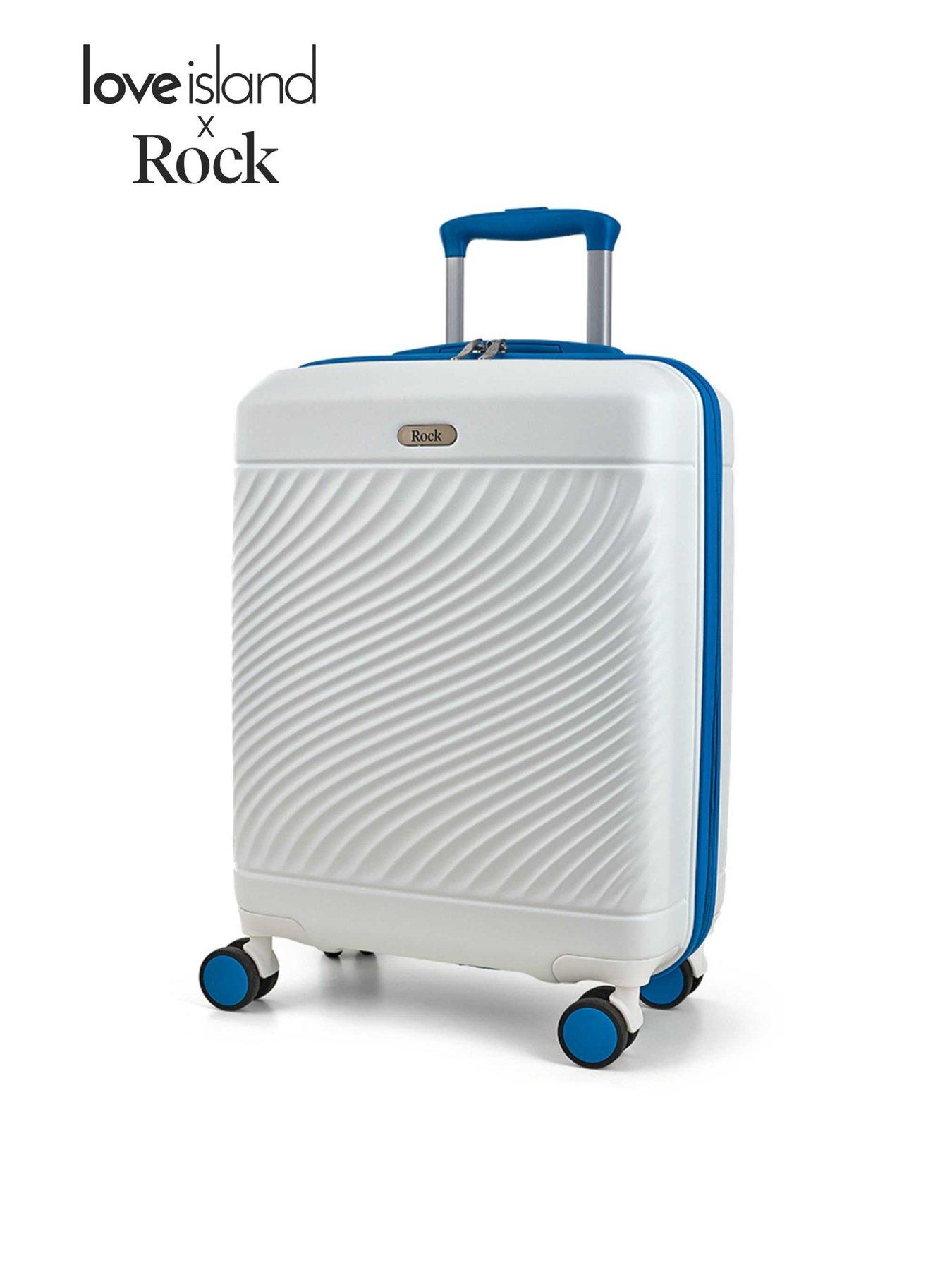 Rock Luggage Love Island White/Blue Cabin Suitcase