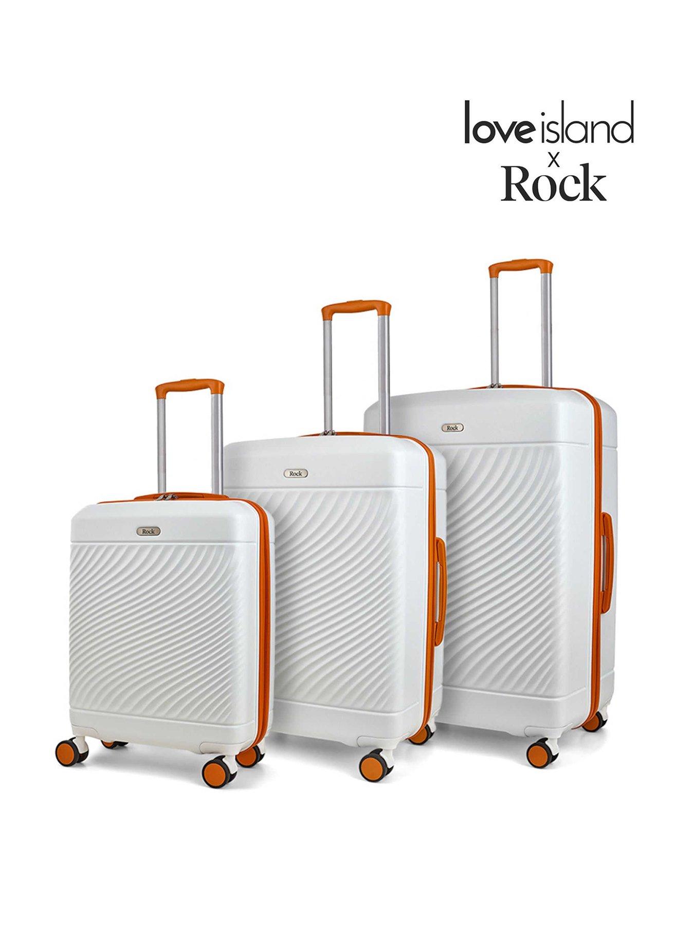 Rock Luggage Love Island White/Orange 3pc Set Suitcase