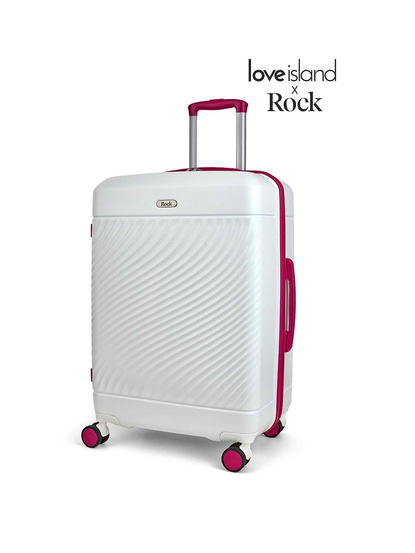 Rock Luggage Love Island White/Pink Medium Suitcase