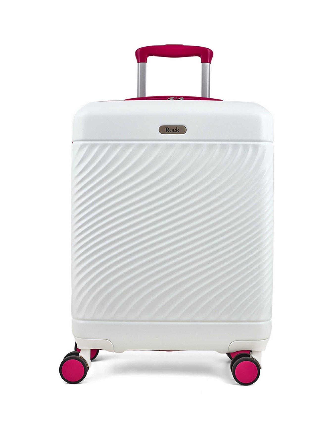 Image 2 of 6 of Rock Luggage Love Island White/Pink Cabin Suitcase