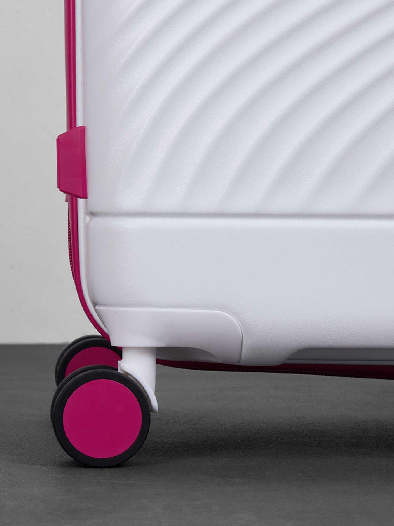 Image 3 of 6 of Rock Luggage Love Island White/Pink Cabin Suitcase