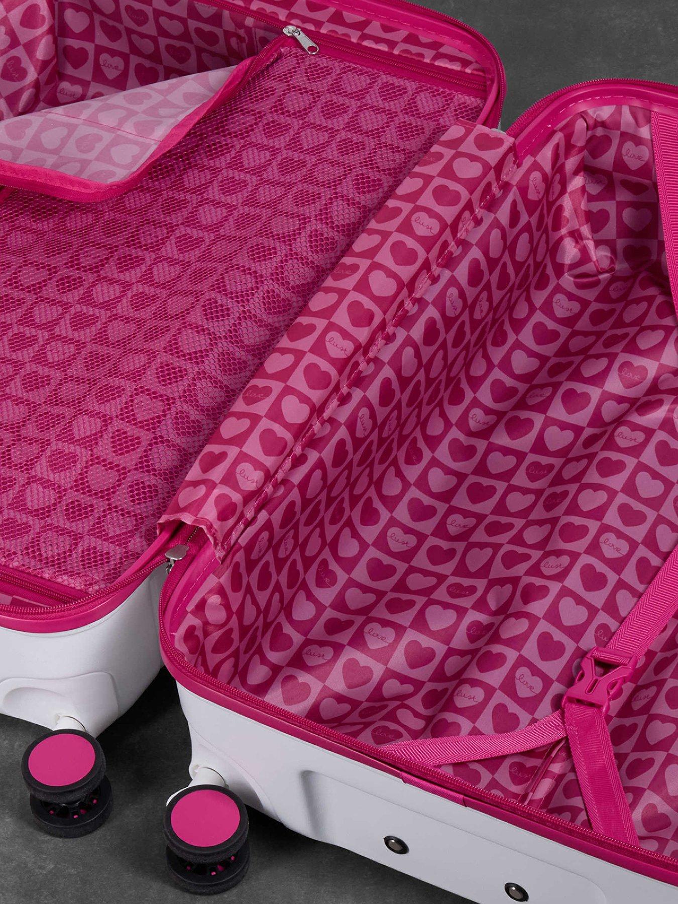 Image 4 of 6 of Rock Luggage Love Island White/Pink Cabin Suitcase