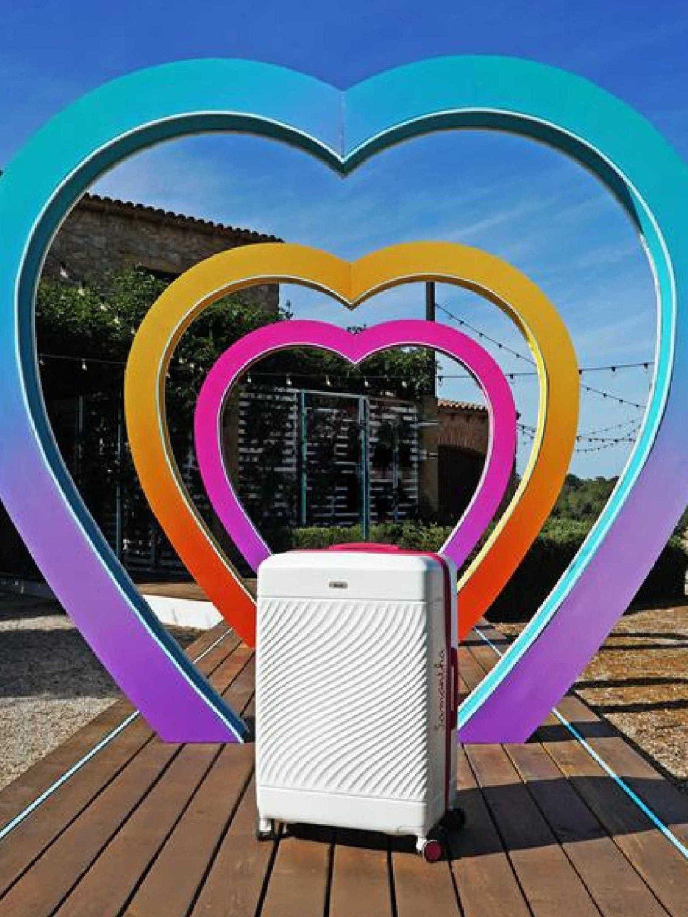 Image 6 of 6 of Rock Luggage Love Island White/Pink Cabin Suitcase