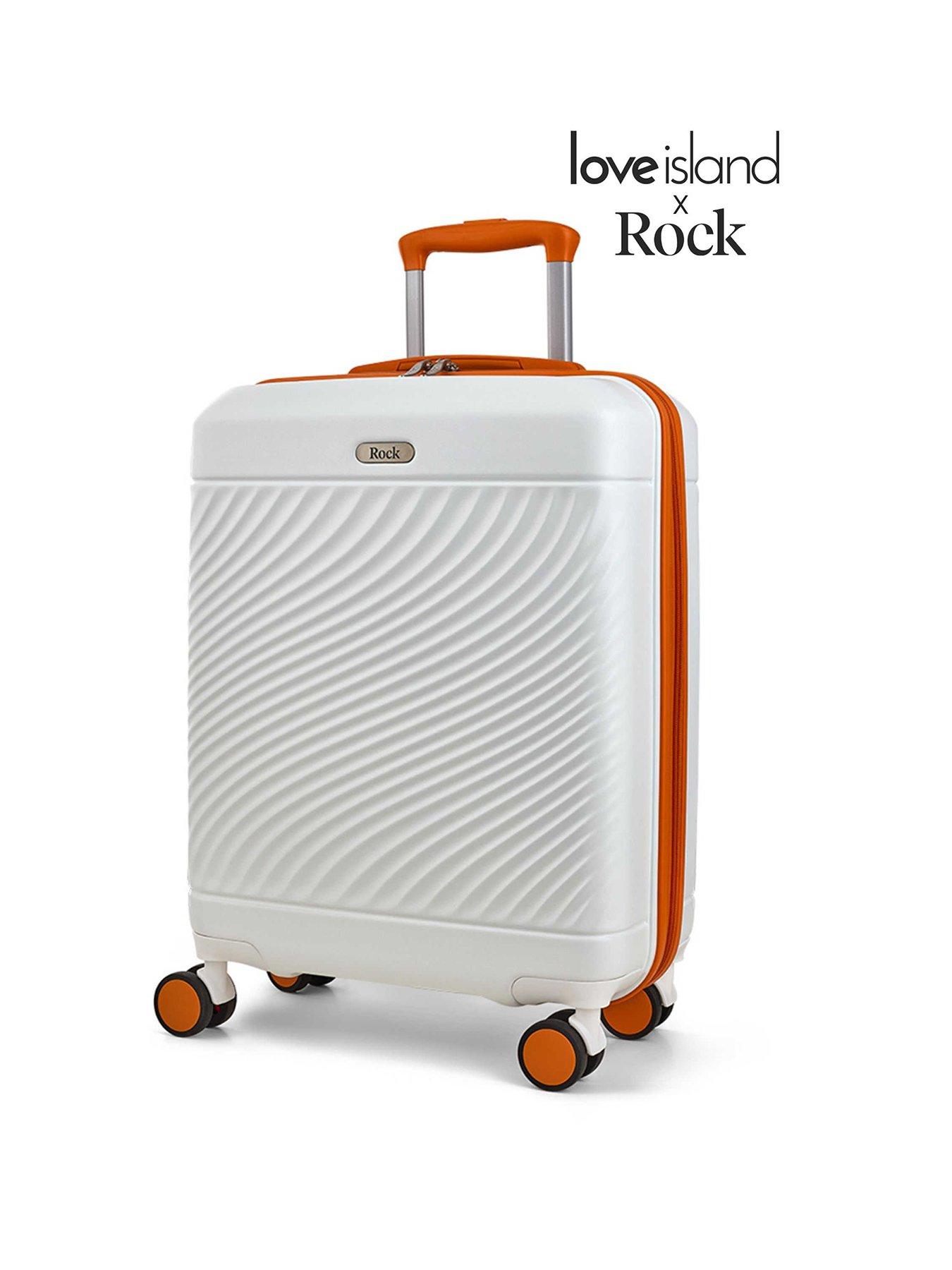Rock Luggage Love Island White/Orange Cabin Suitcase Very