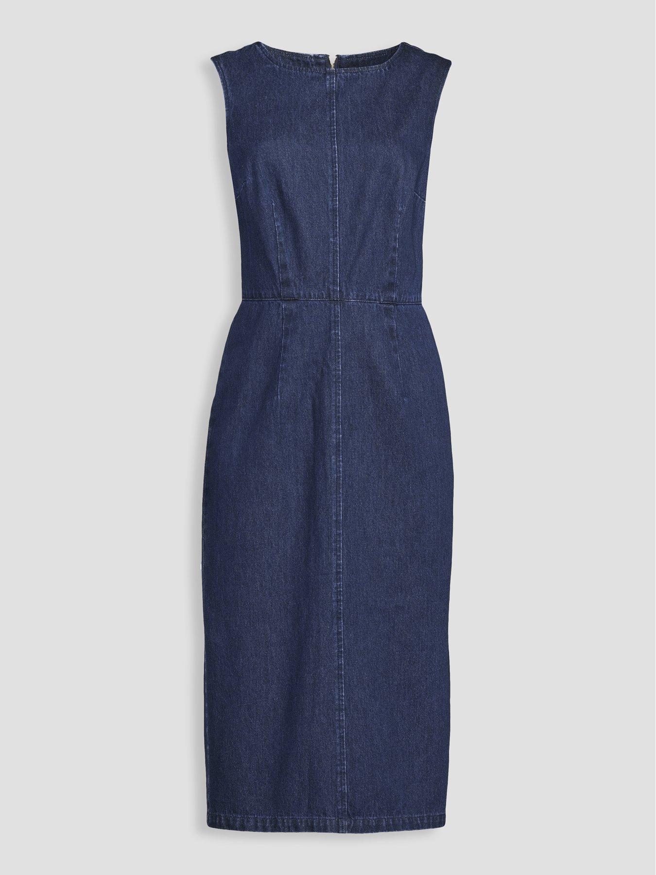 The Very Collection Denim Bodycon Midi Dress - Dark Wash