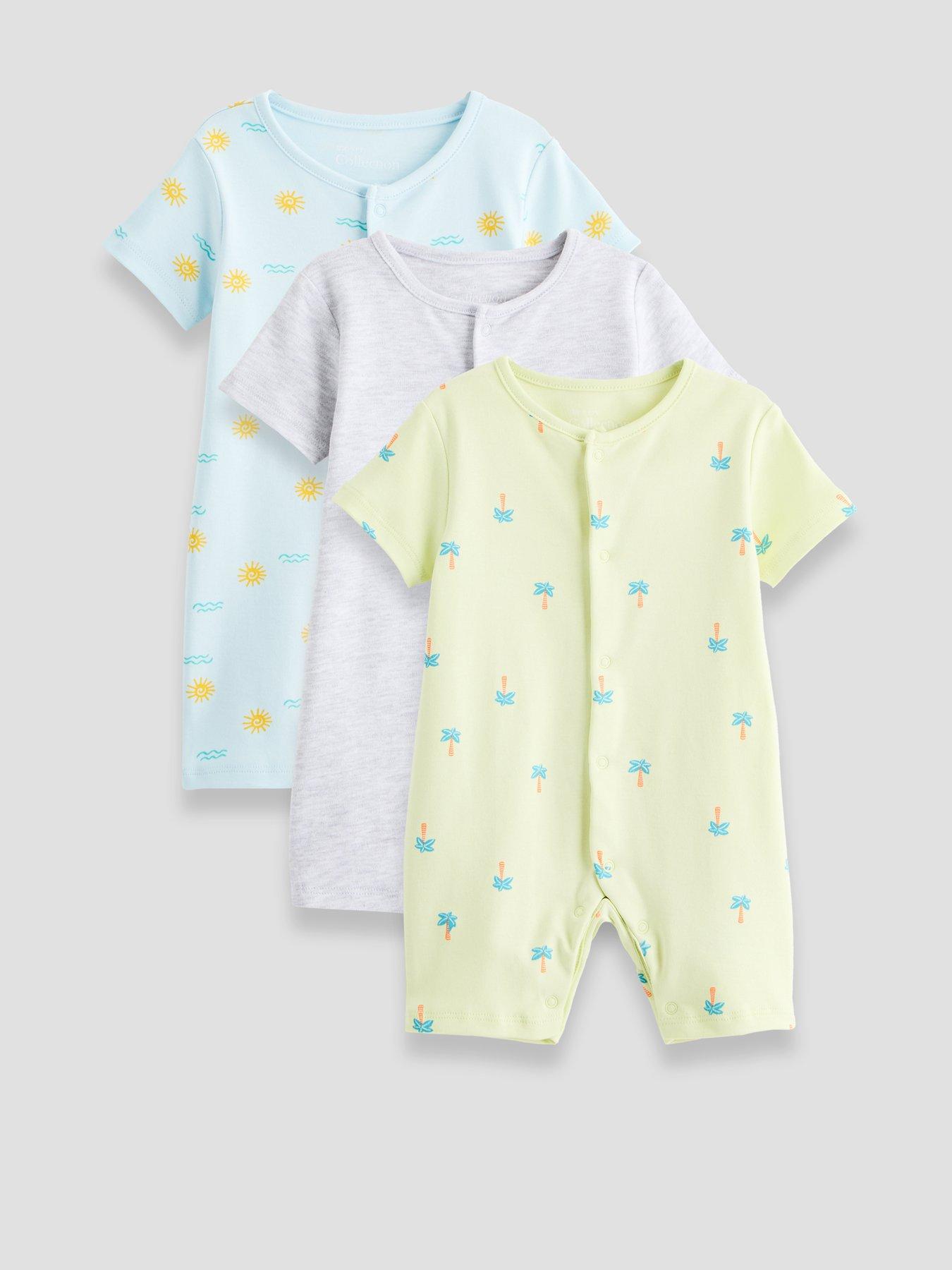 The Very Collection 3 Pack Boys Summer Short Sleeve Bodysuit
