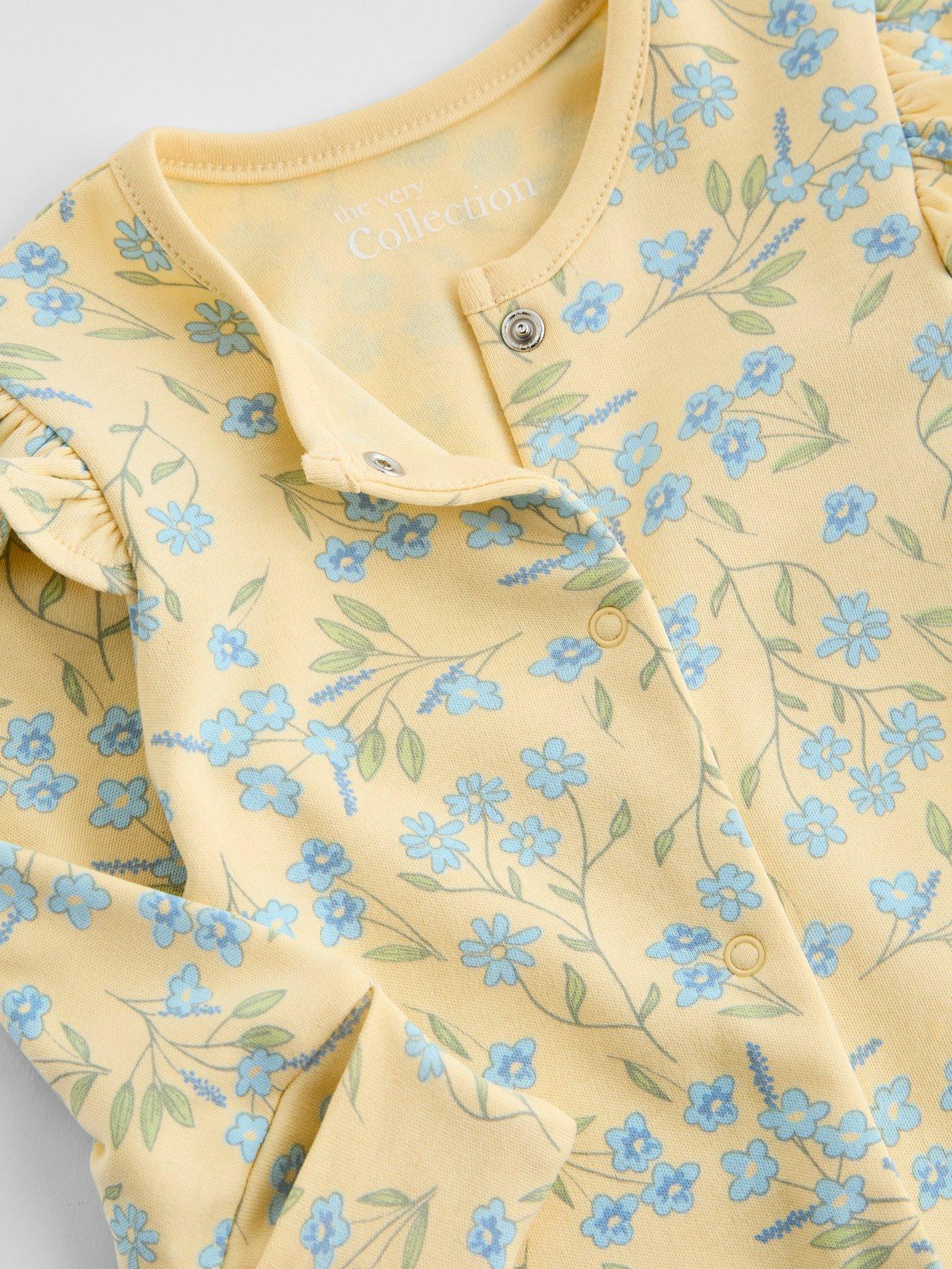 Image 4 of 5 of The Very Collection 3 Pack Vintage Floral Sleepsuits