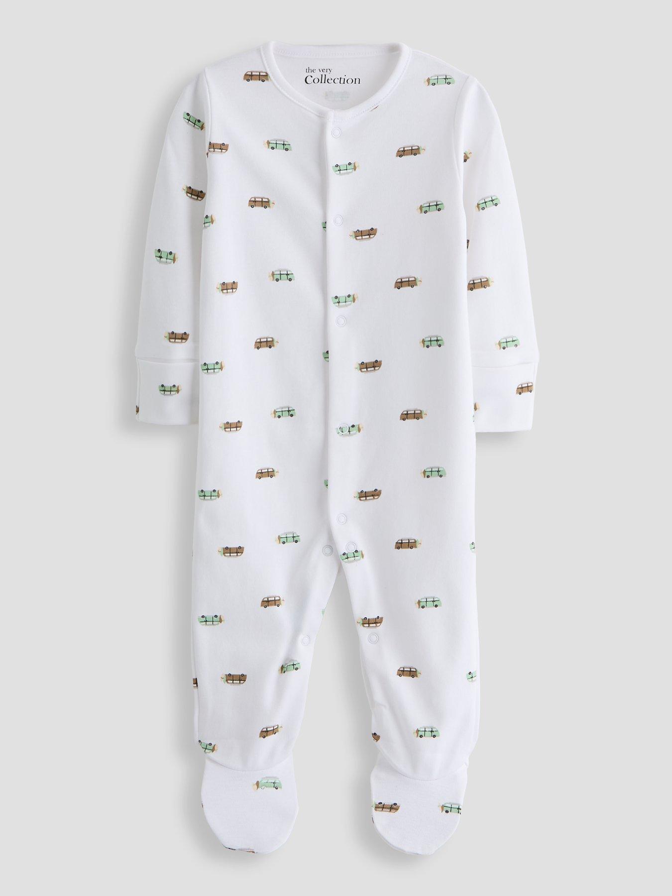 Image 2 of 5 of The Very Collection Baby 3 Pack Happy Camper Sleepsuit