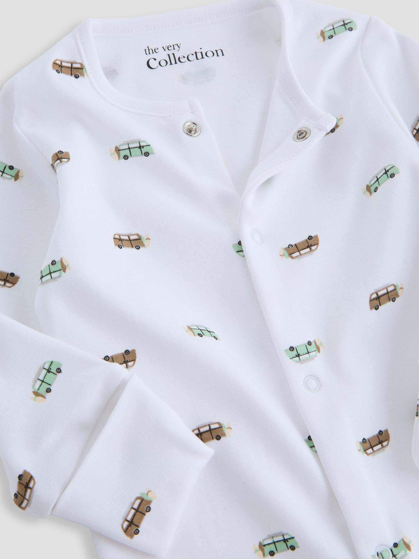 Image 5 of 5 of The Very Collection Baby 3 Pack Happy Camper Sleepsuit