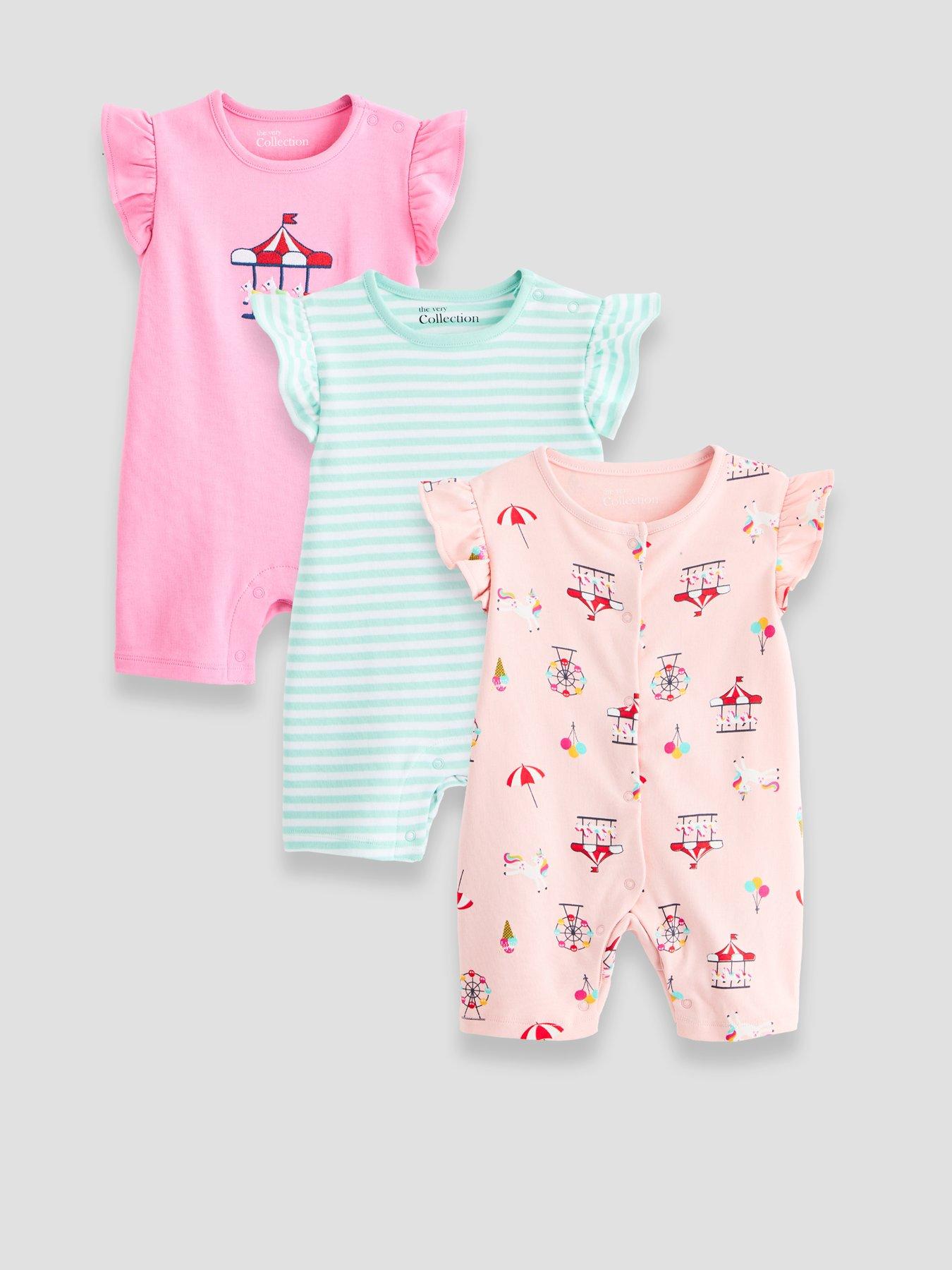 The Very Collection Baby Girl 3 Pack Funfair Romper