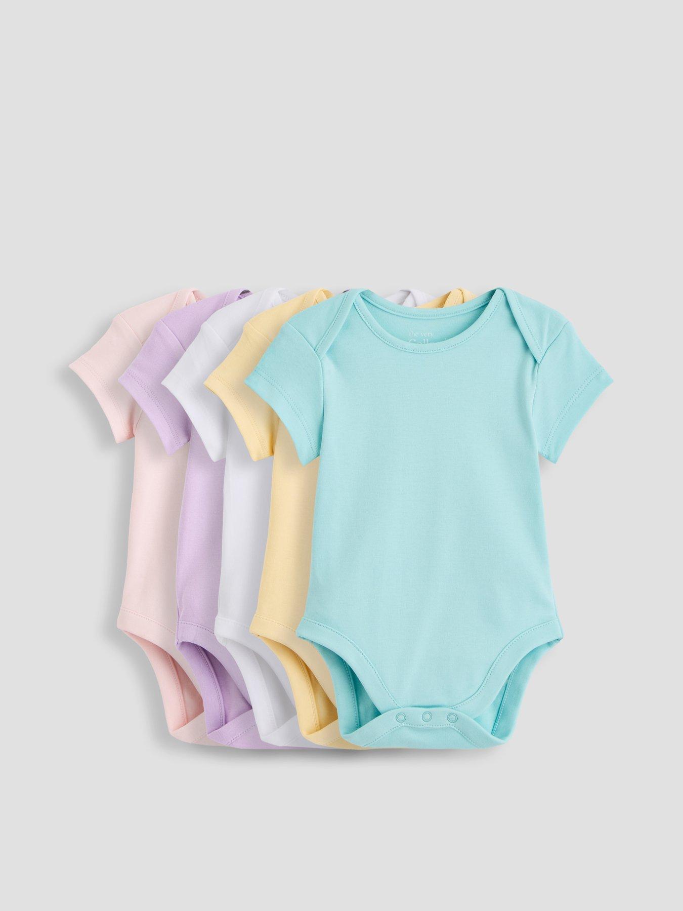 The Very Collection 5 Pack Girls Core Short Sleeve Bodysuits