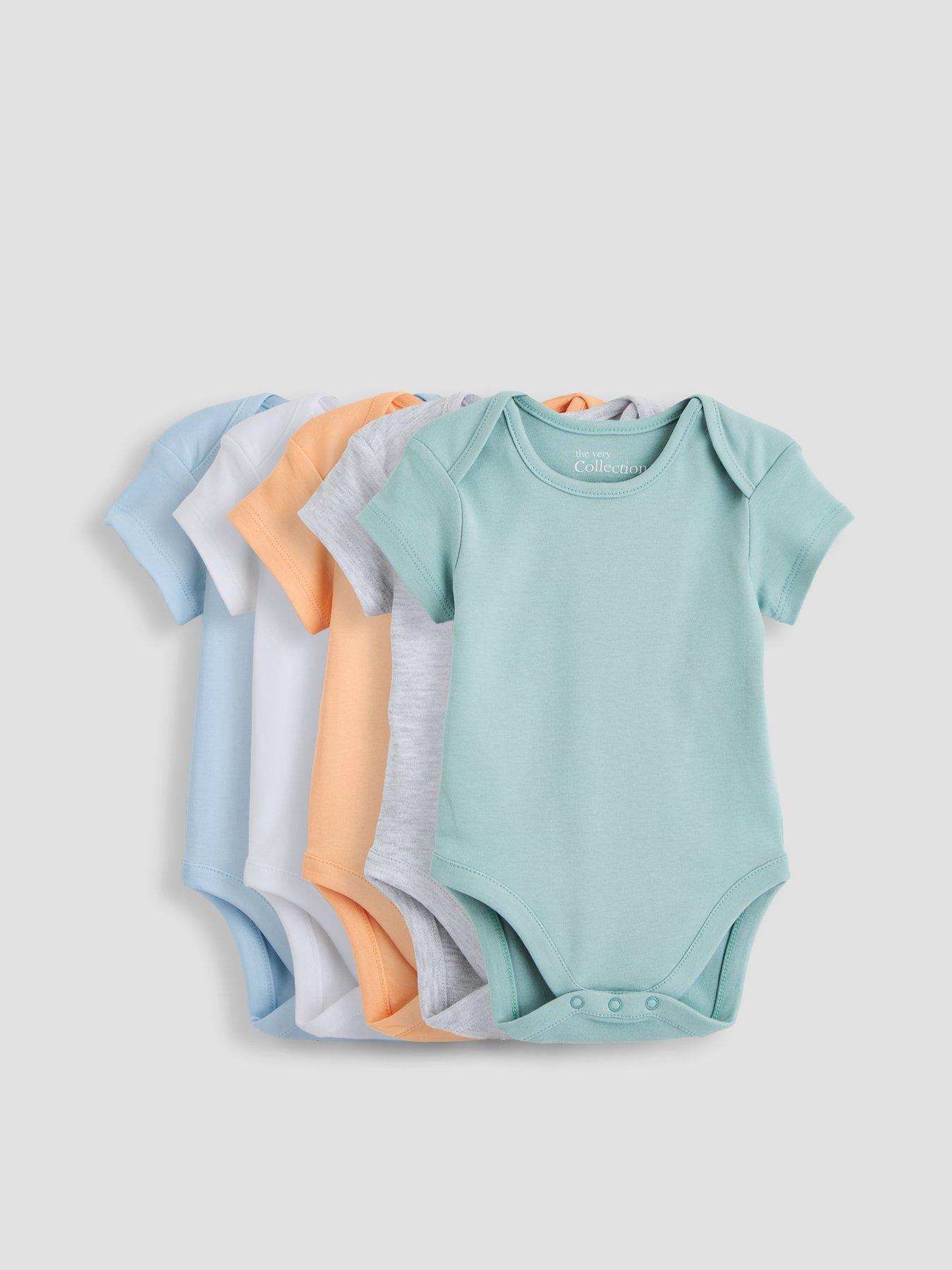 Image 1 of 5 of The Very Collection 5 Pack Boys Core Short Sleeve Bodysuits