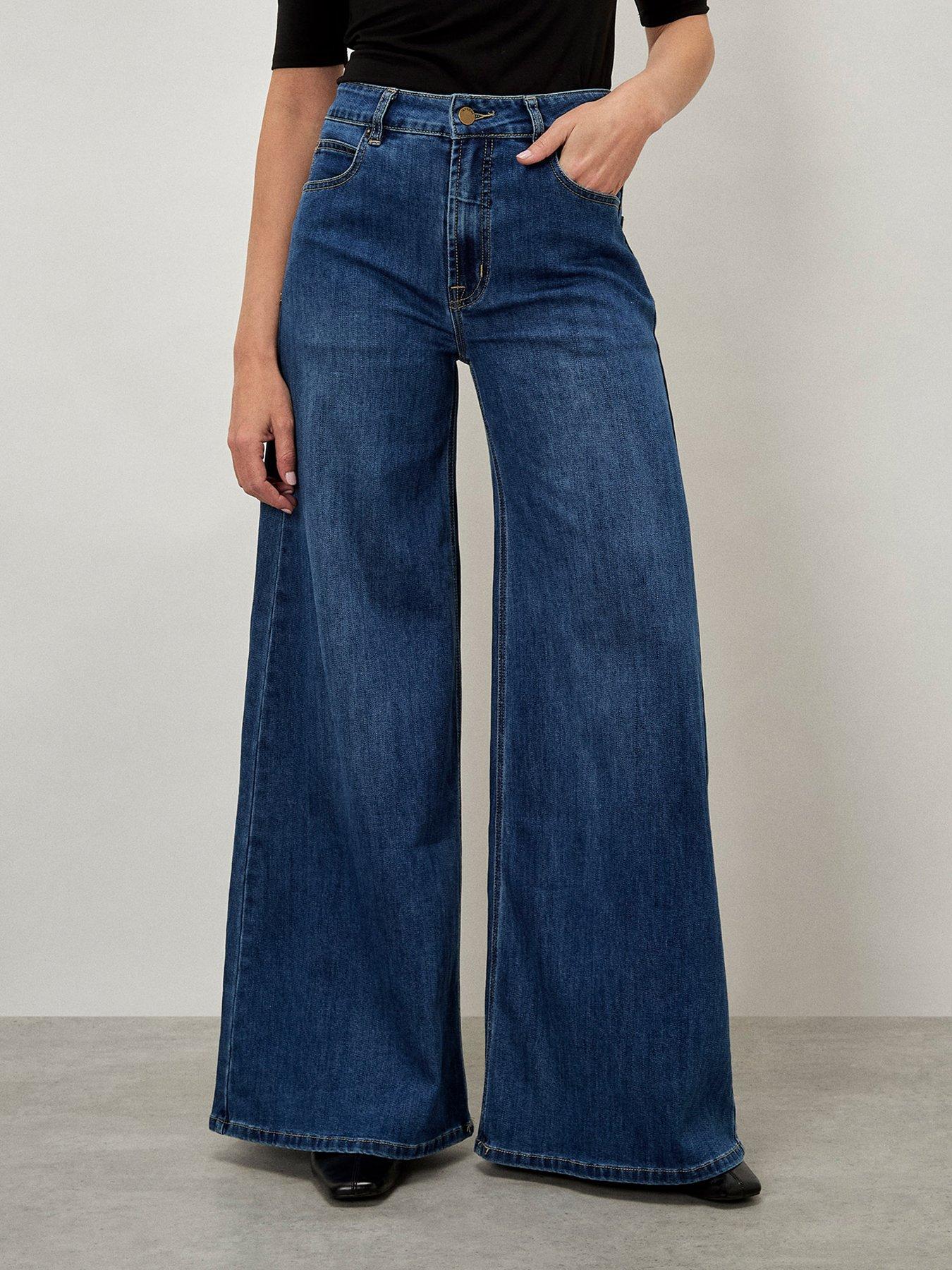 Apricot Zana Wide Leg Jean - Blue