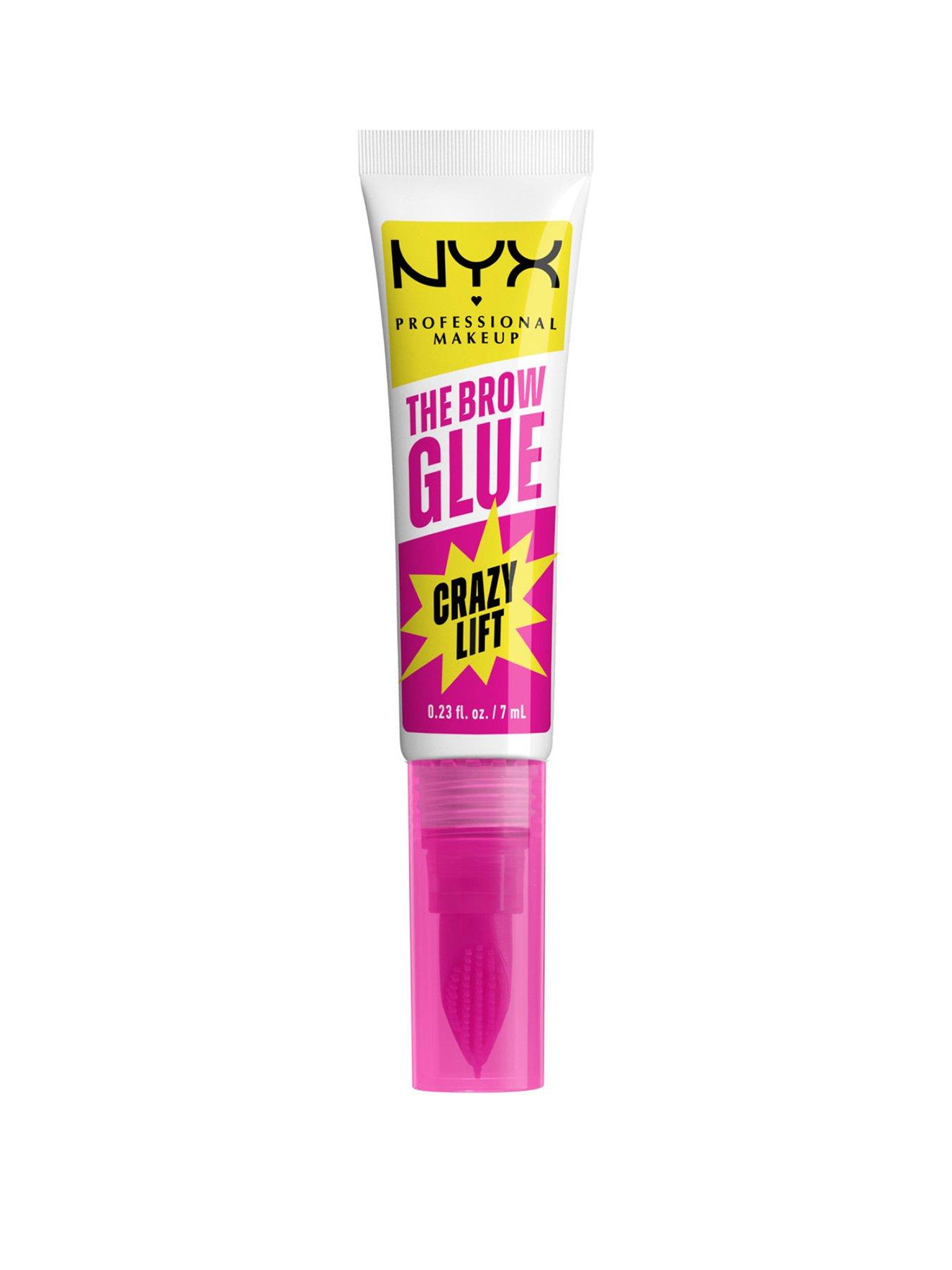 NYX PROFESSIONAL MAKEUP The Brow Glue Crazy Lift, Brow Lamination Gel, up to 24H Strong Hold, Built-In Styling Comb, Transparent