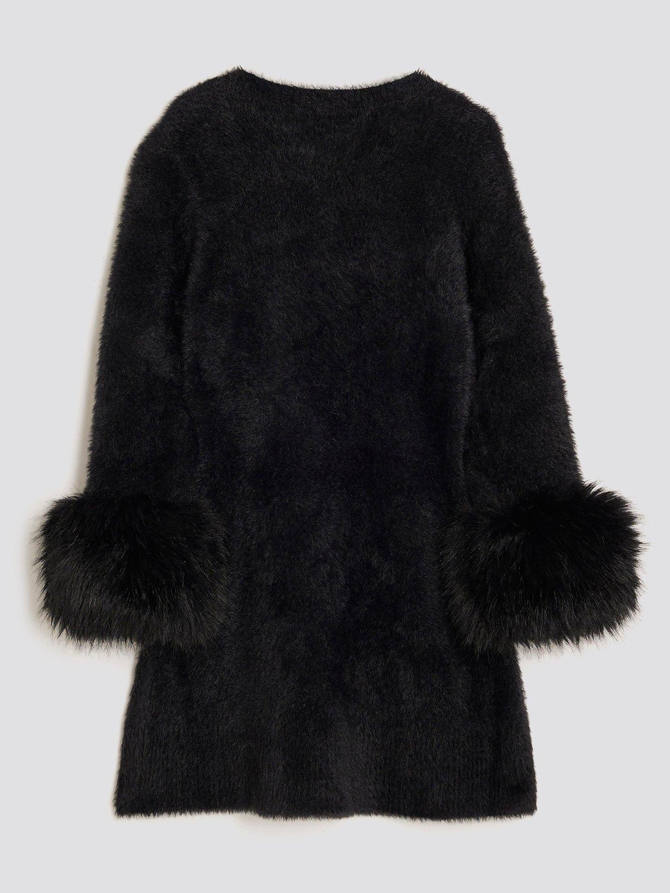 princess polly baby blue dress Women wool-crepe dress with panels in Black main image 1