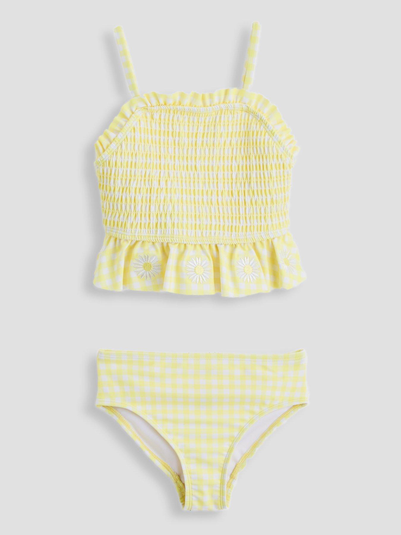 Image 1 of 5 of The Very Collection Gingham Daisy 2 Piece Swim Set - Yellow