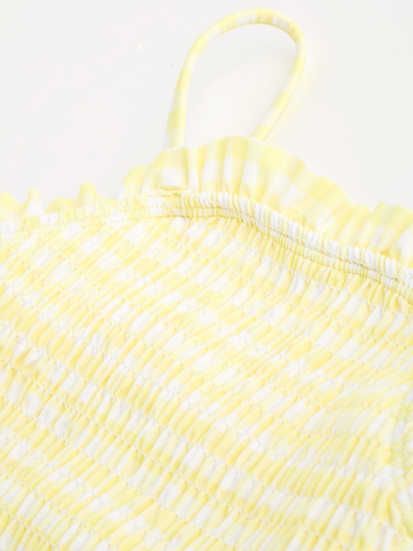Image 3 of 5 of The Very Collection Gingham Daisy 2 Piece Swim Set - Yellow