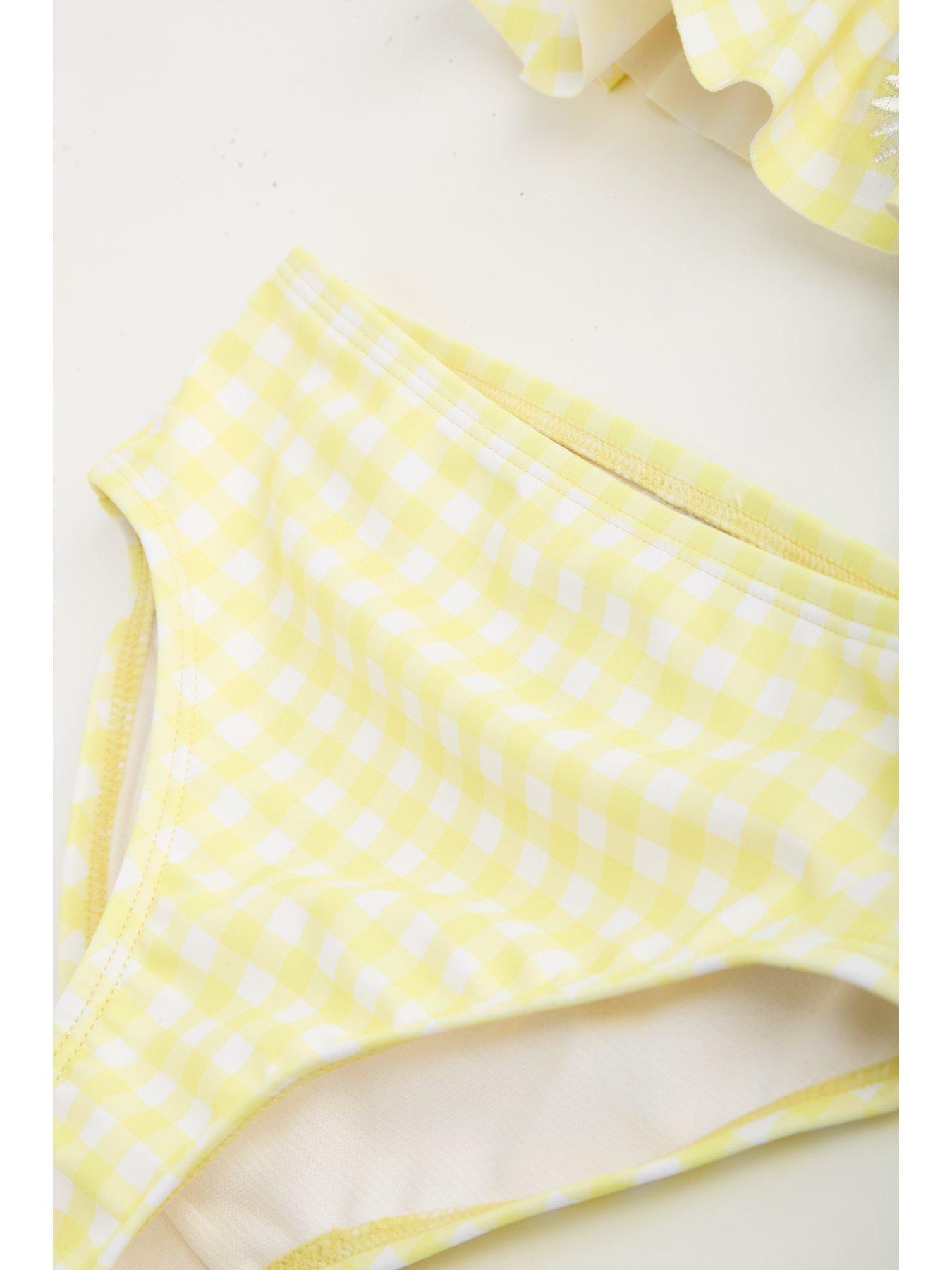 Image 5 of 5 of The Very Collection Gingham Daisy 2 Piece Swim Set - Yellow