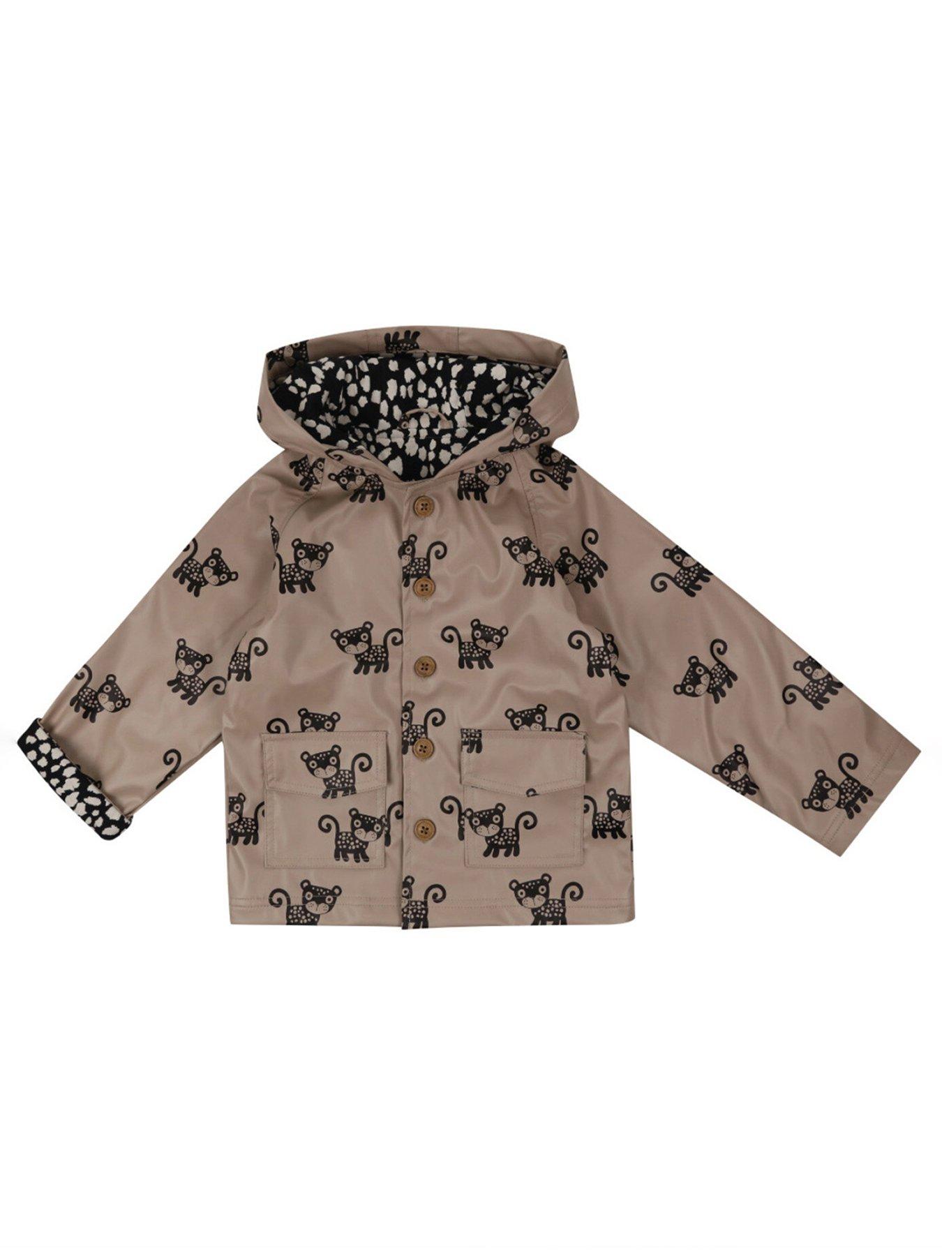 Image 2 of 4 of Turtledove London Kids Brown Leopard Print Hooded Raincoat