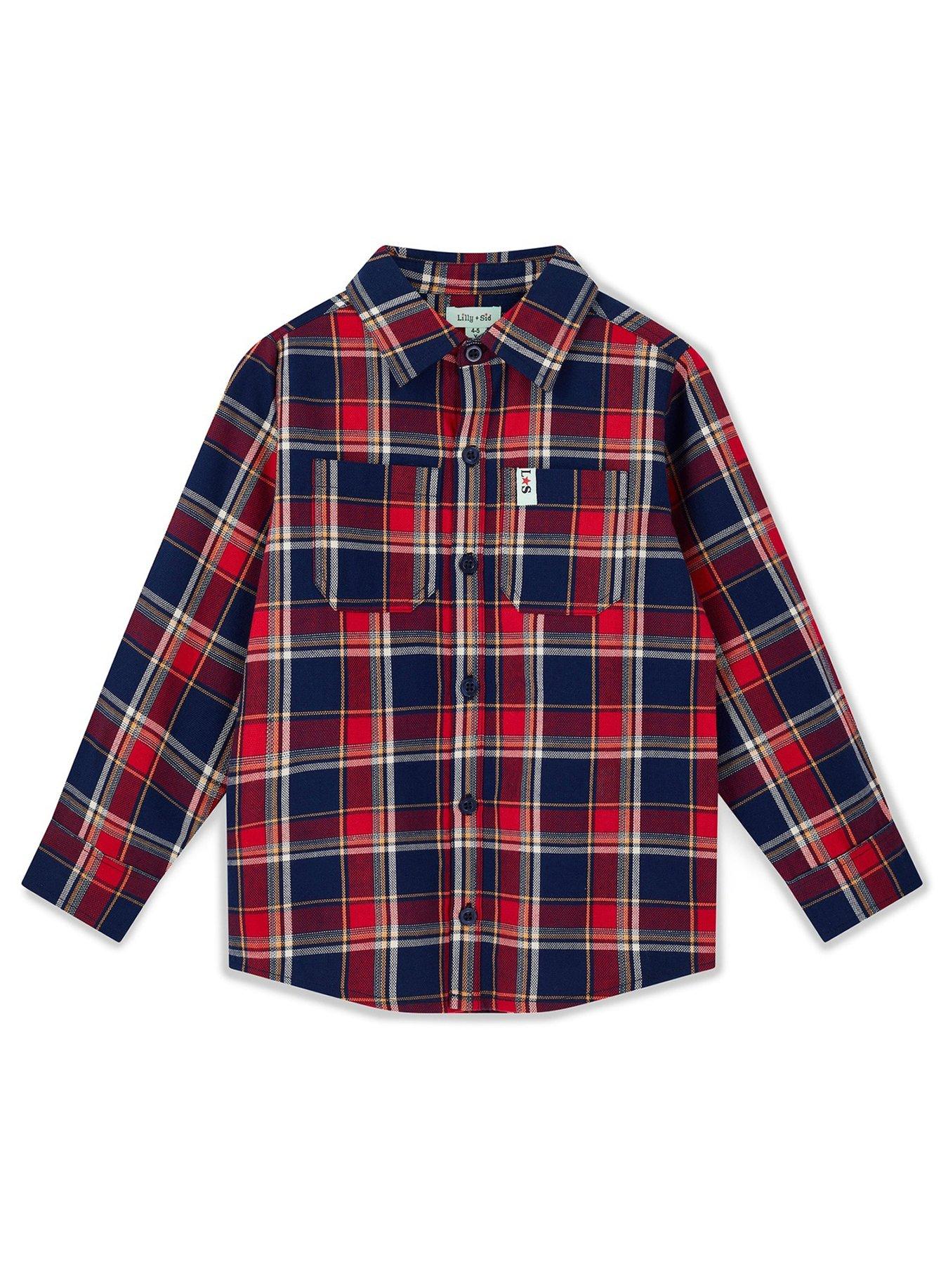 Lilly + Sid Boys Check Print Shirt - Red