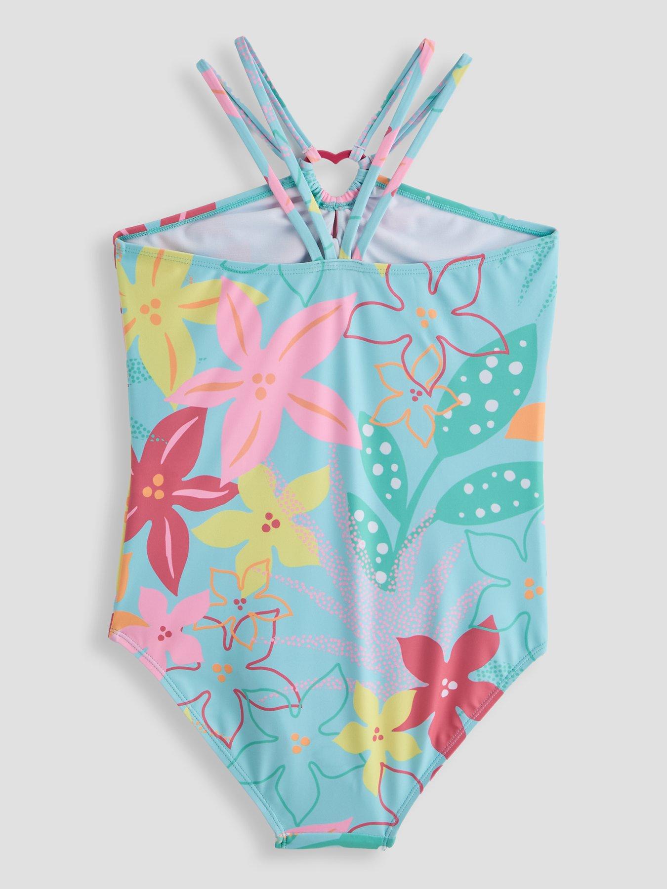 Image 2 of 4 of The Very Collection Floral Cross Back Swimsuit - Green