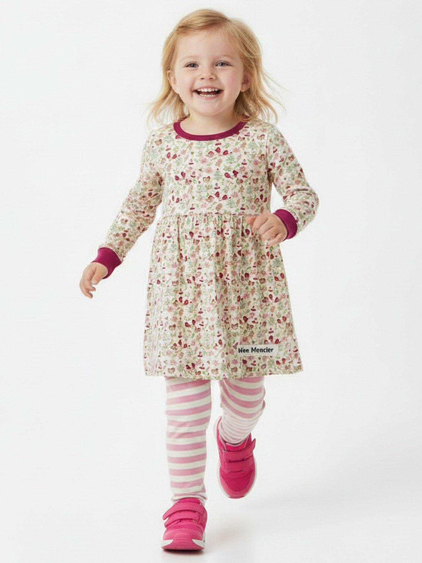 Lilly + Sid Girls Multicoloured Gingerbread Print Dress And Legging Set, Multi, Size Age: 18-24 Months