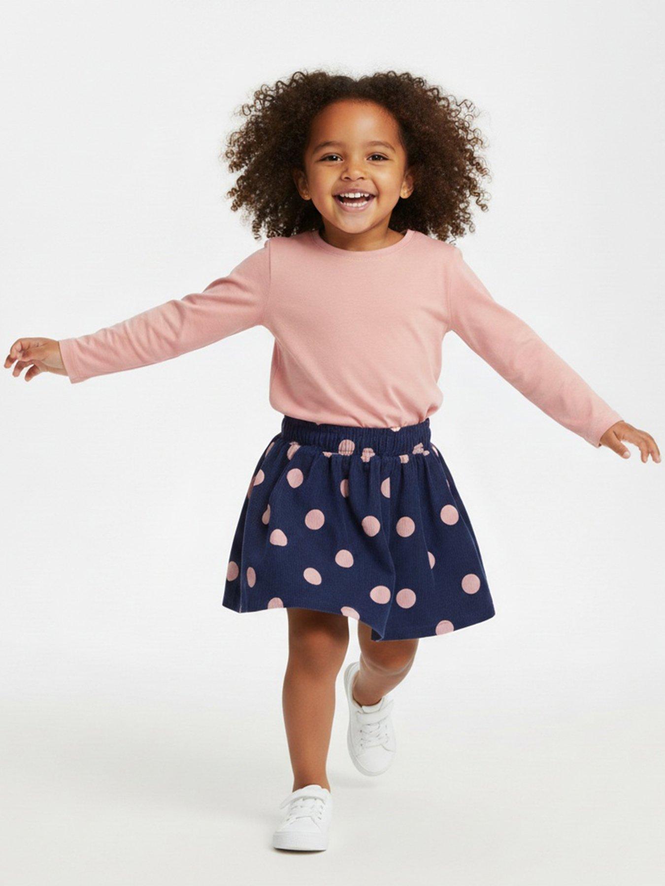 Lilly + Sid Girls Dotty Print Skirt - Navy