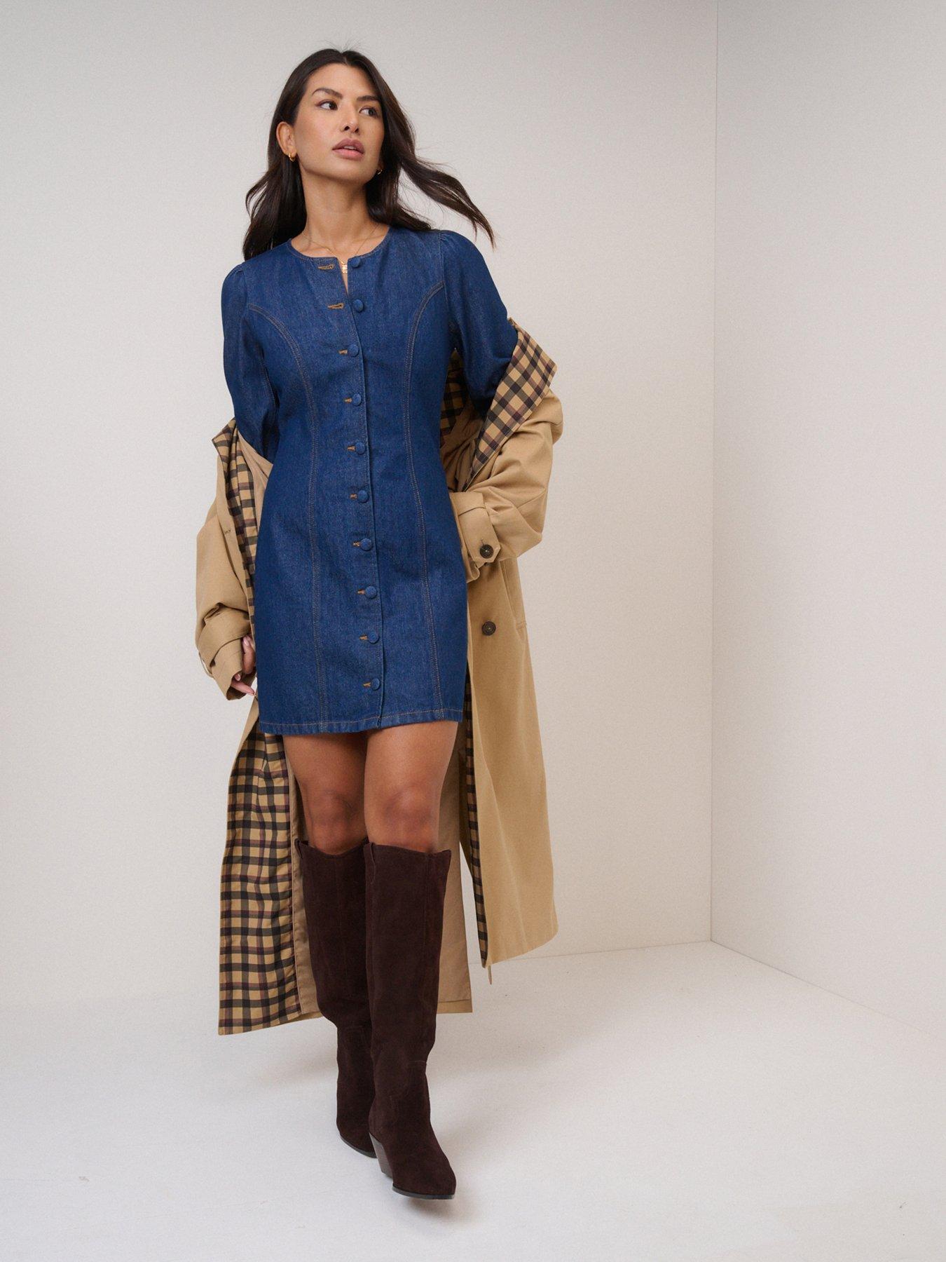 Nobodys Child Denim Shift Mini Dress - Blue