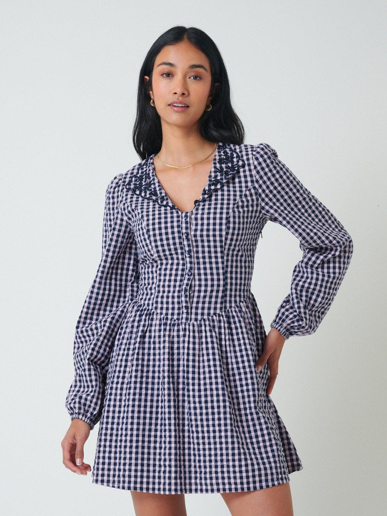 Nobodys Child Sienna Embroidered Collar Mini Dress - Pink