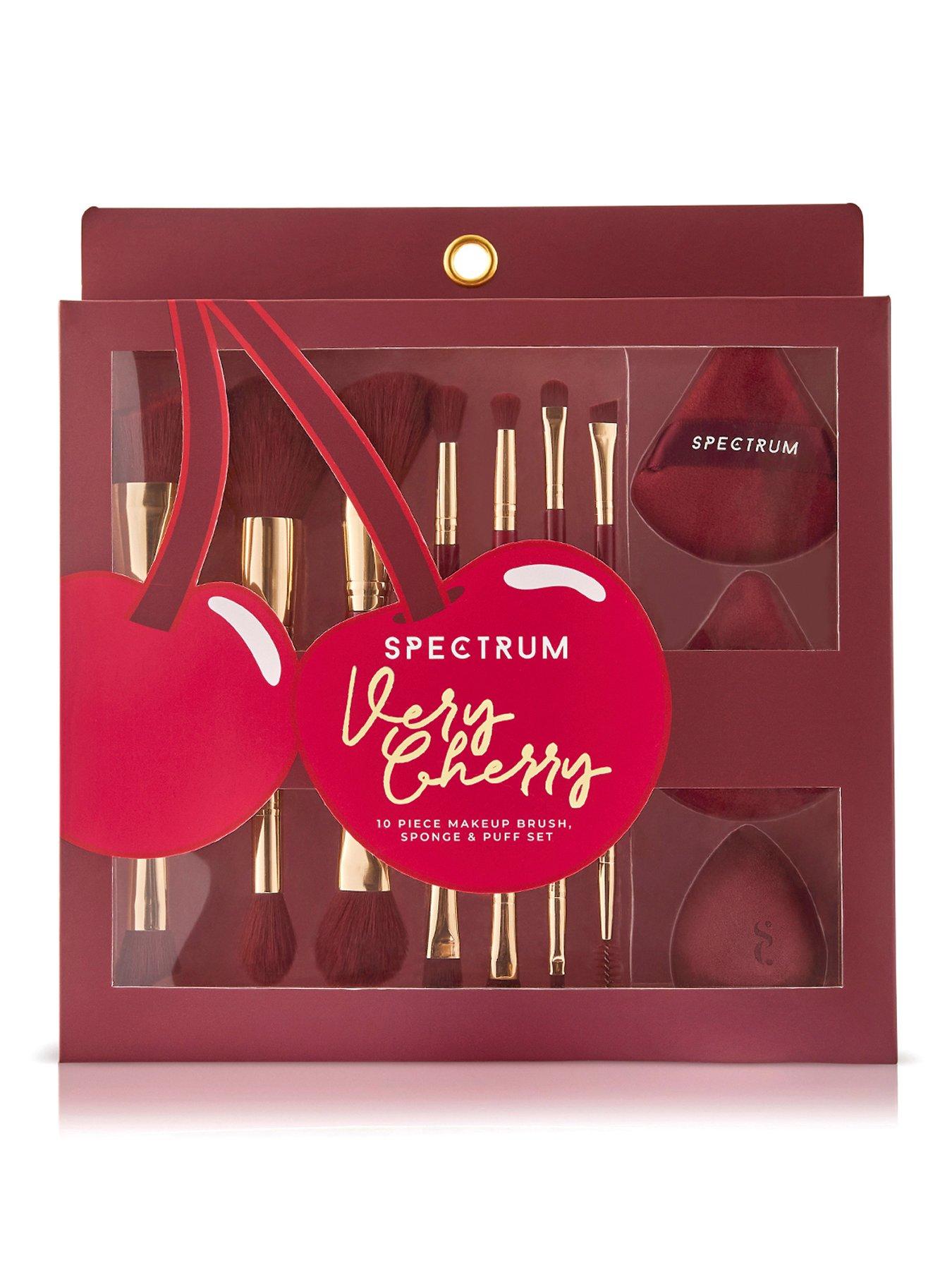 Spectrum Very Cherry 10 Piece Makeup Brush, Sponge  &  Puff Set