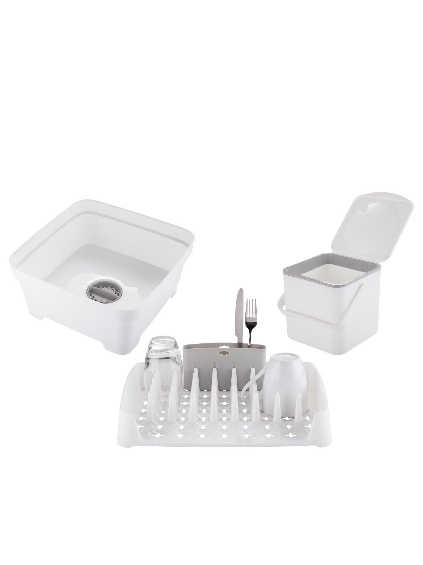 Minky Kitchen Bundle With Washing Up Bowl With Plug, Dish Rack And 3.5l Caddy