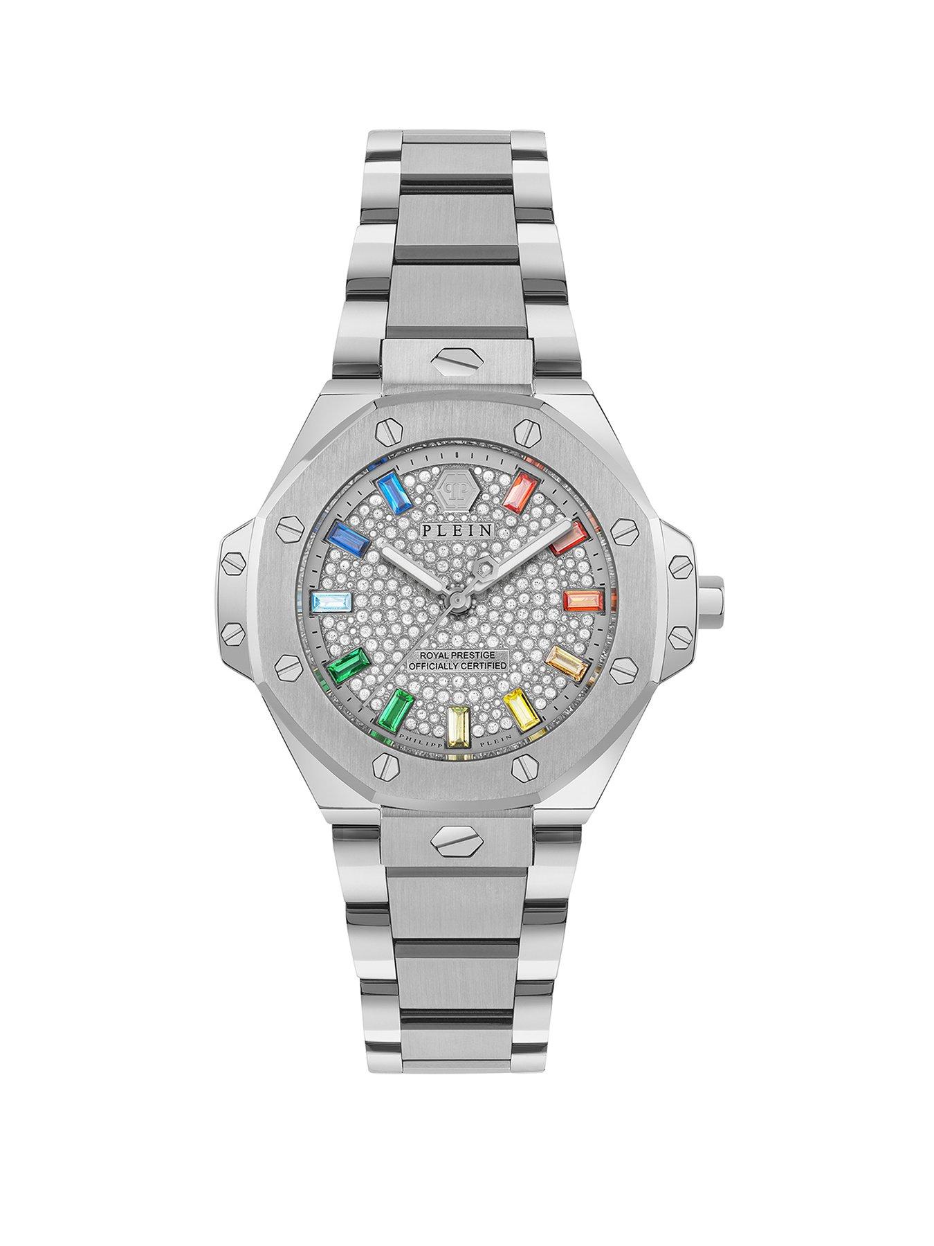 Philipp Plein Royal Prestige Stainless Steel Case Pave Dial Crystal Watch
